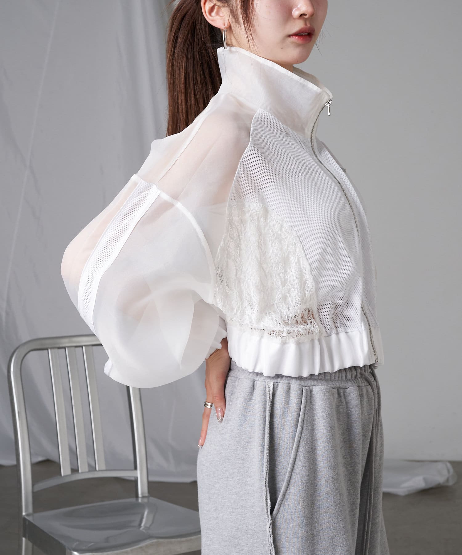 COEL レース切替ブルゾン お食事会に頼れる一枚レース切替ブラウス - ベルーナ【公式】