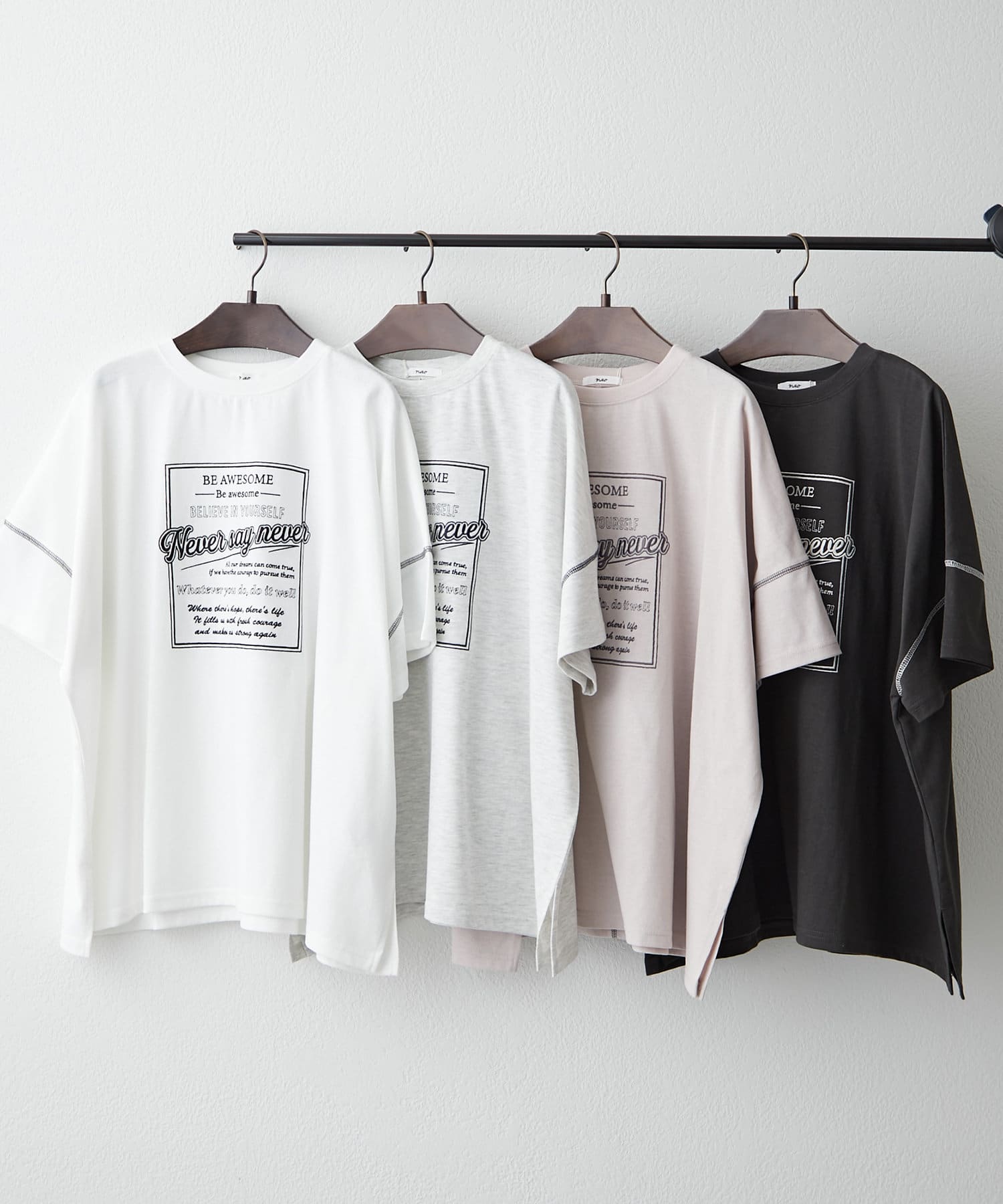 Remind me and forever(リマインドミーアンドフォーエバー) 【NAO】配色ステッチビッグTシャツ