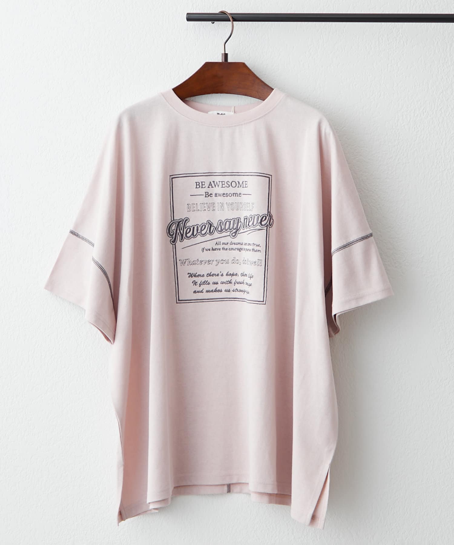 Remind me and forever(リマインドミーアンドフォーエバー) 【NAO】配色ステッチビッグTシャツ