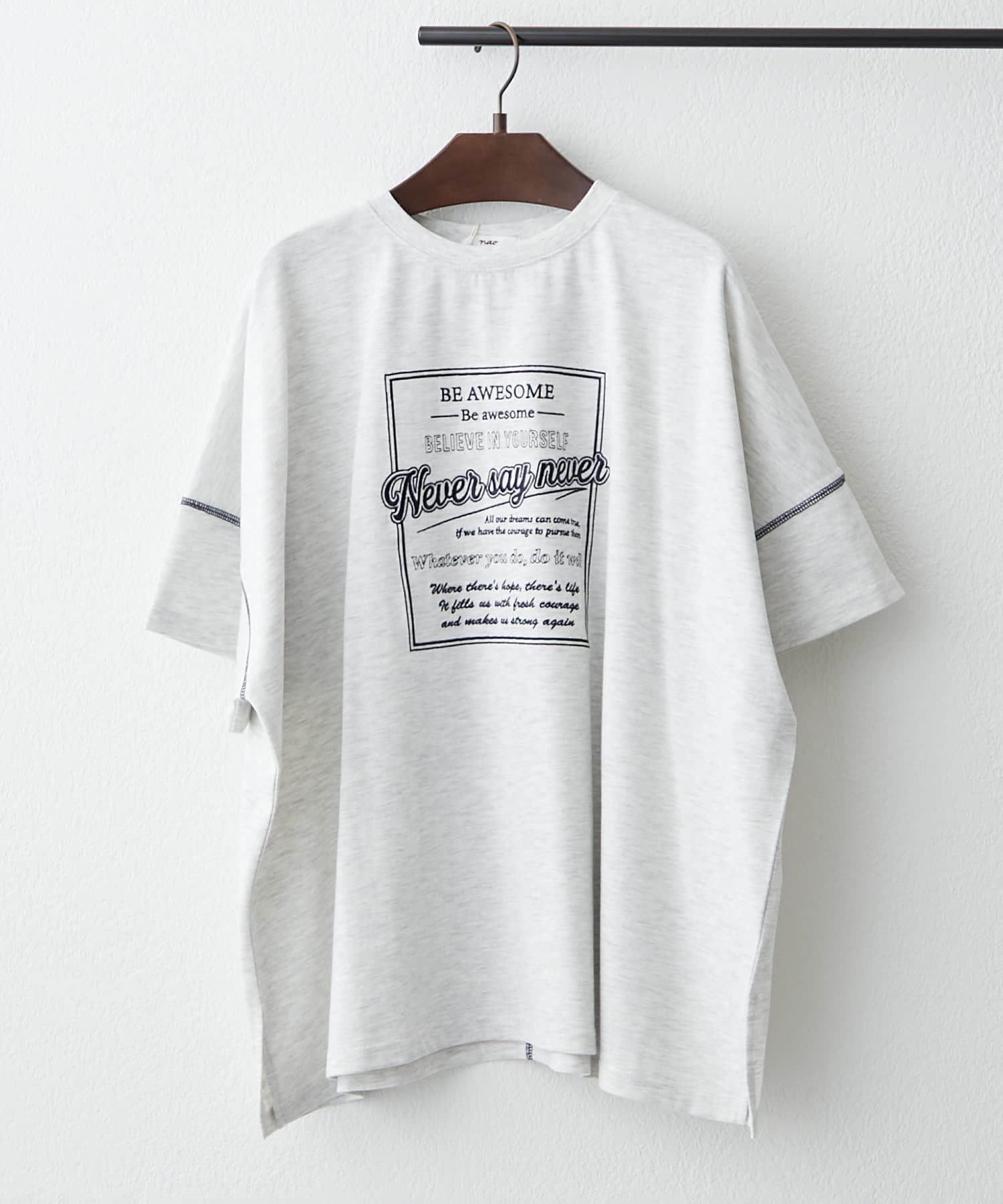 Remind me and forever(リマインドミーアンドフォーエバー) 【NAO】配色ステッチビッグTシャツ