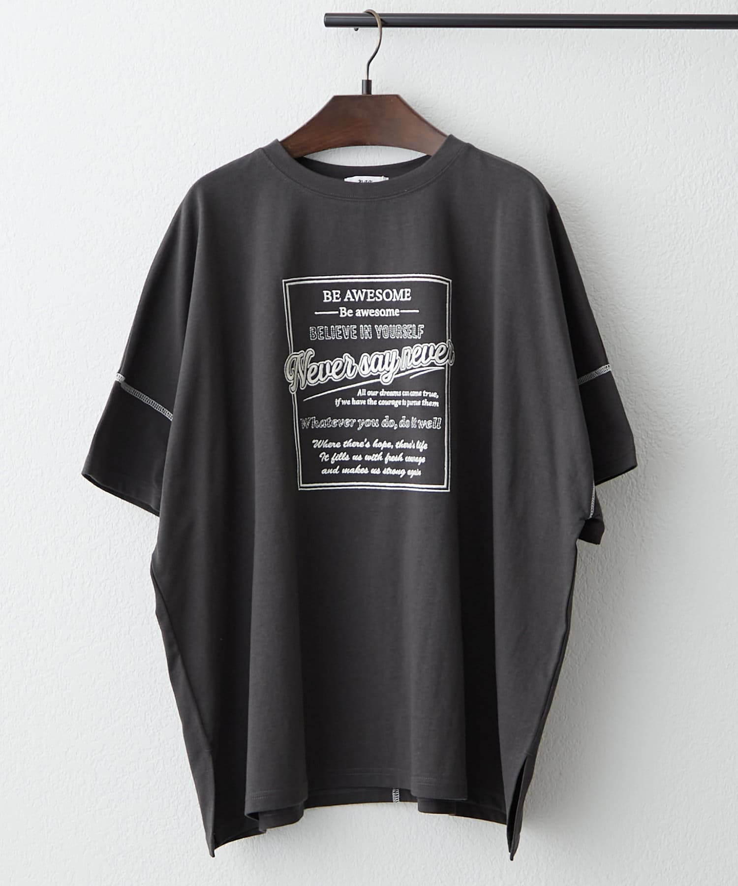 Remind me and forever(リマインドミーアンドフォーエバー) 【NAO】配色ステッチビッグTシャツ