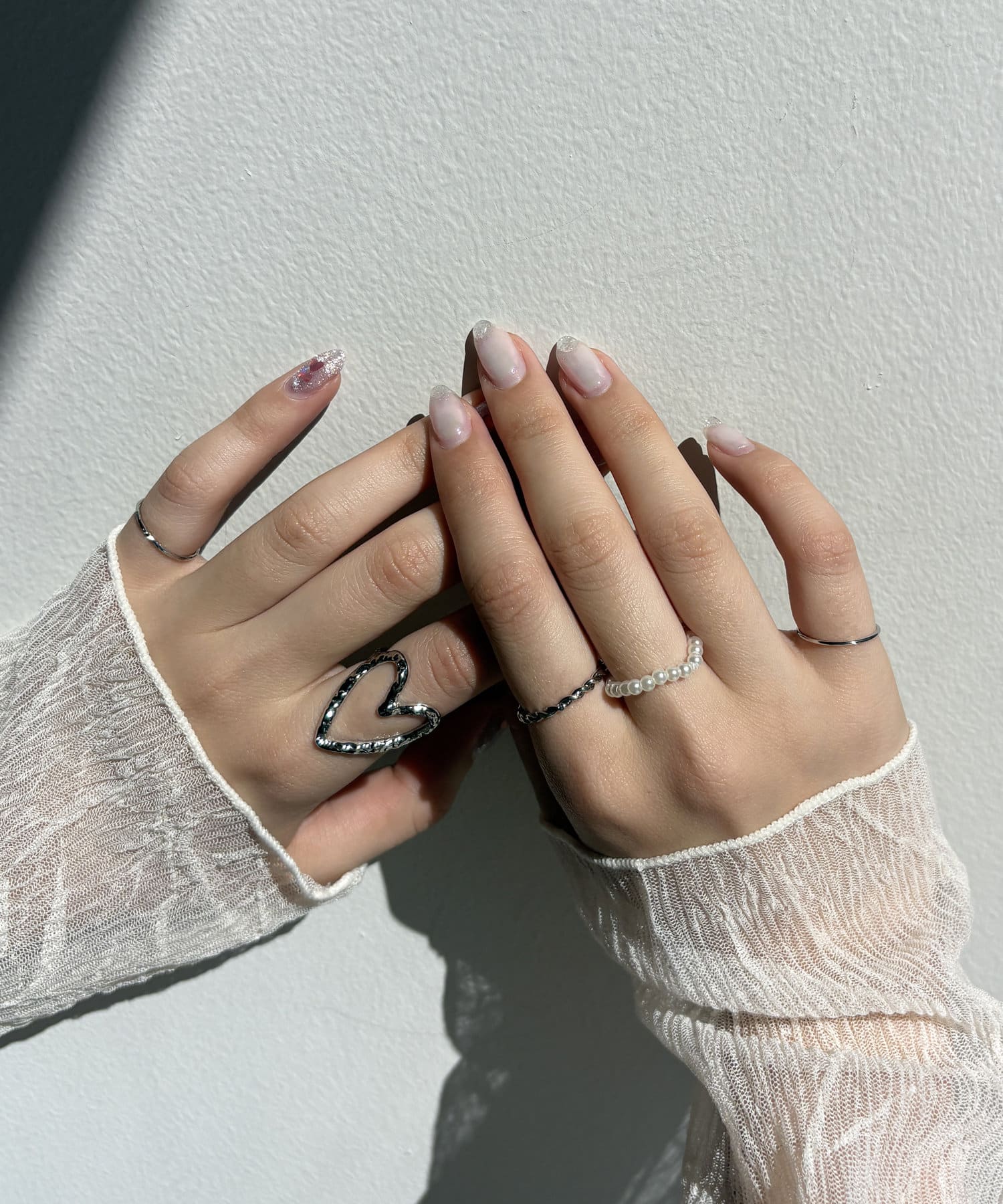 Lattice(ラティス) パールハートリングセット(5P)