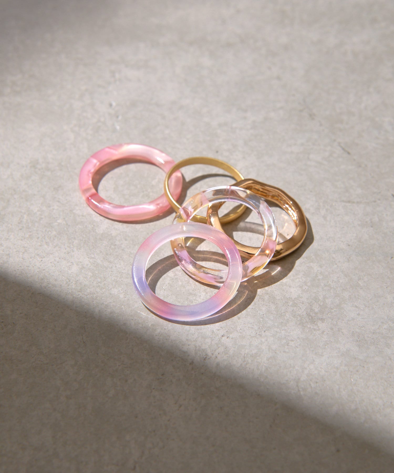 Lattice(ラティス) マーブルアクリルリングセット(5P)