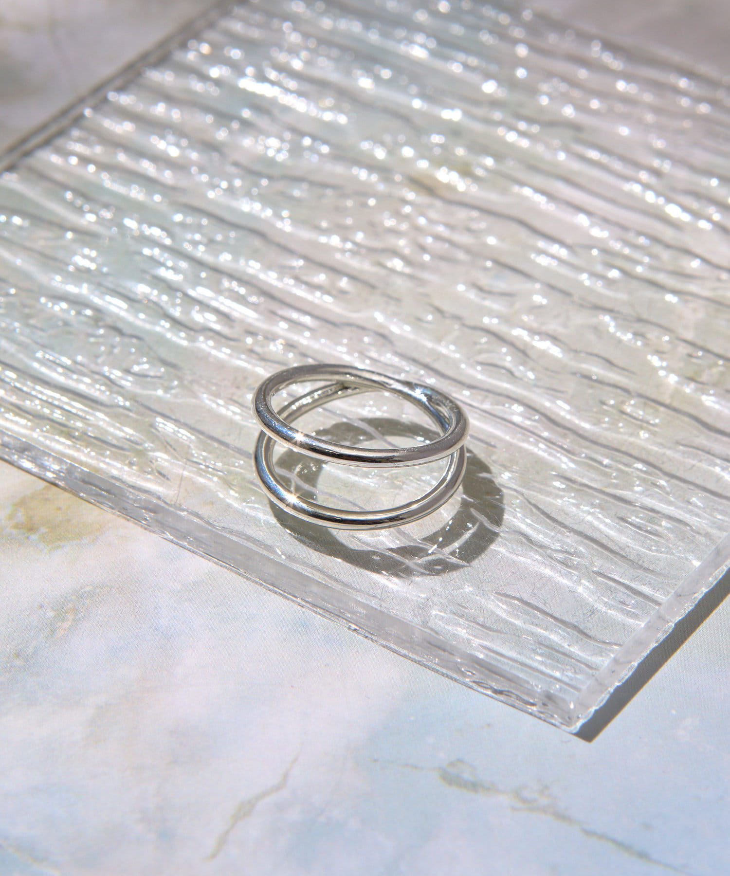 Lattice(ラティス) 【ホワイトメタル】2連リング