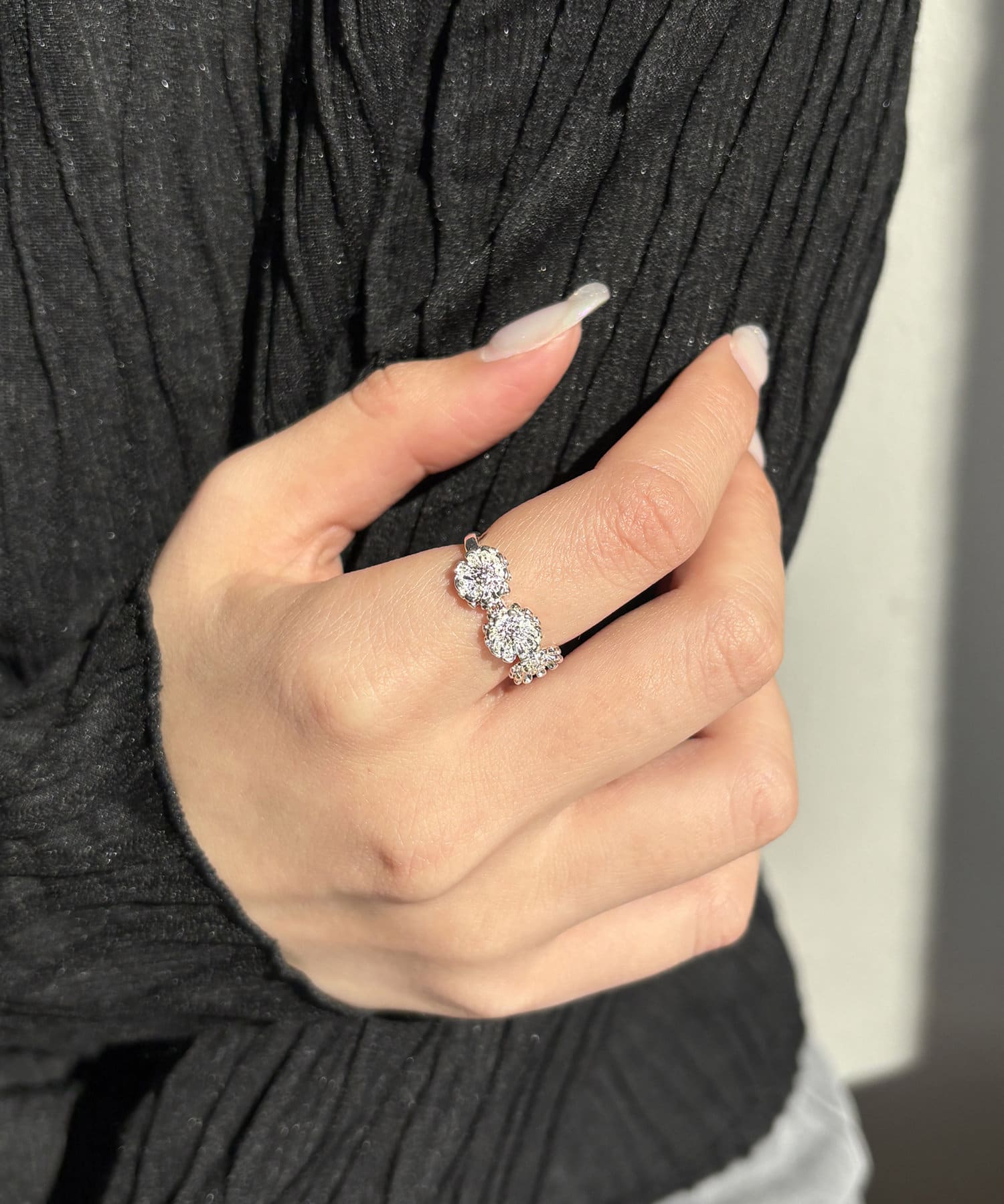 Lattice(ラティス) 【ホワイトメタル】フラワーメタルリング