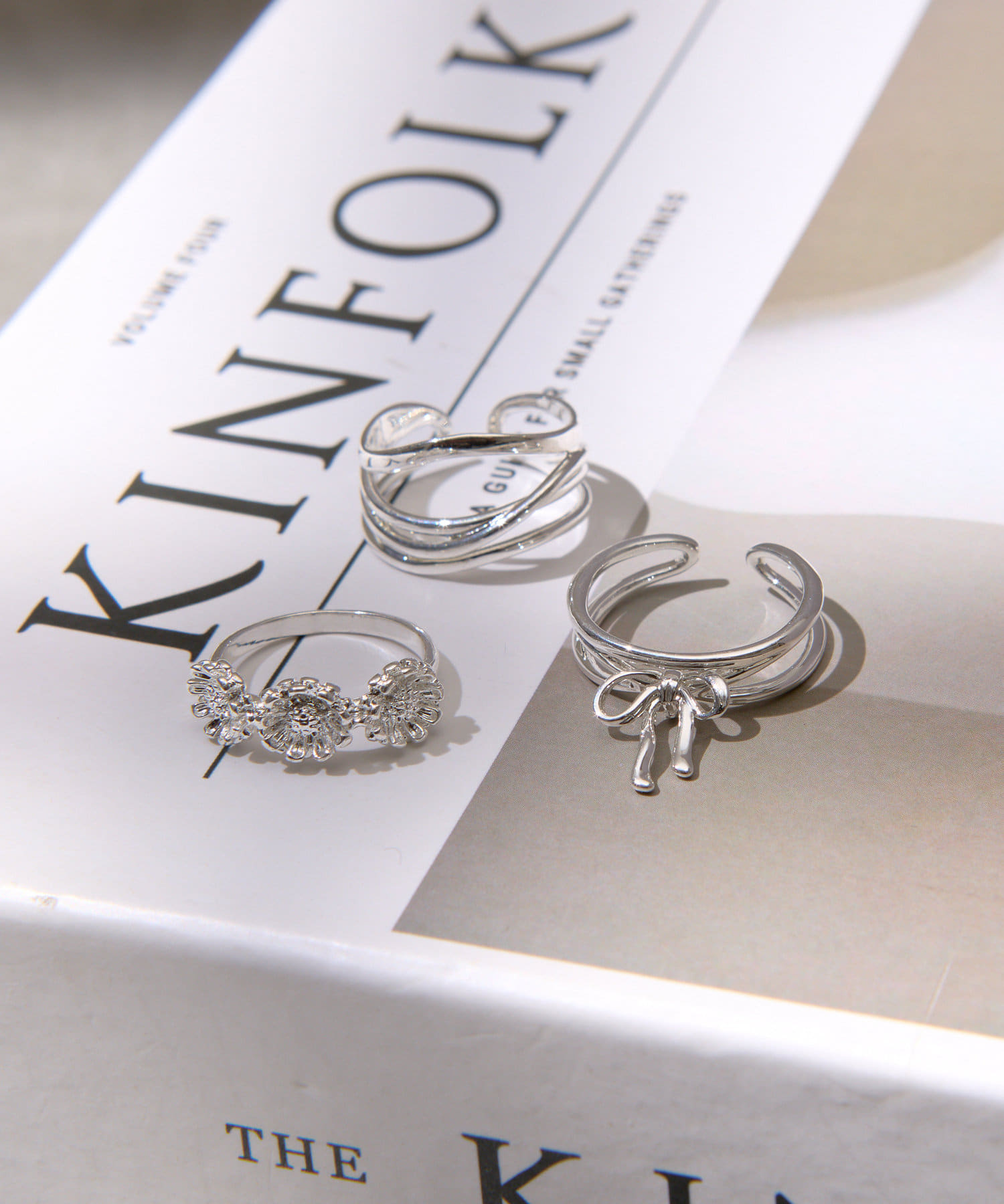 Lattice(ラティス) 【ホワイトメタル】フラワーメタルリング