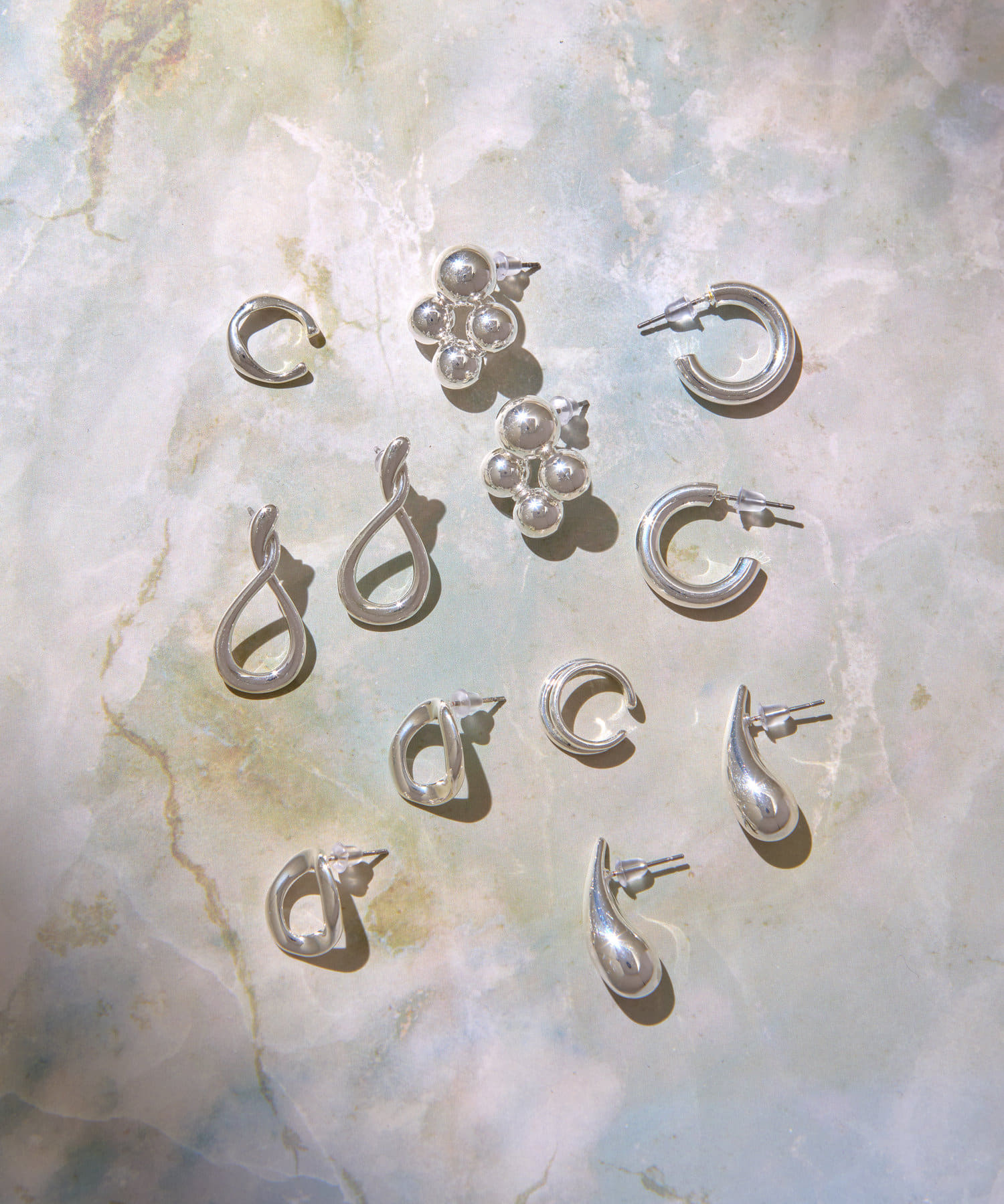 Lattice(ラティス) 【ホワイトメタル】フープピアス