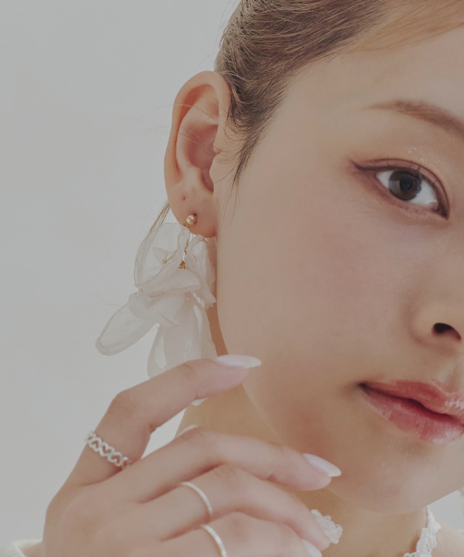 Lattice(ラティス) シフォンフラワーピアス