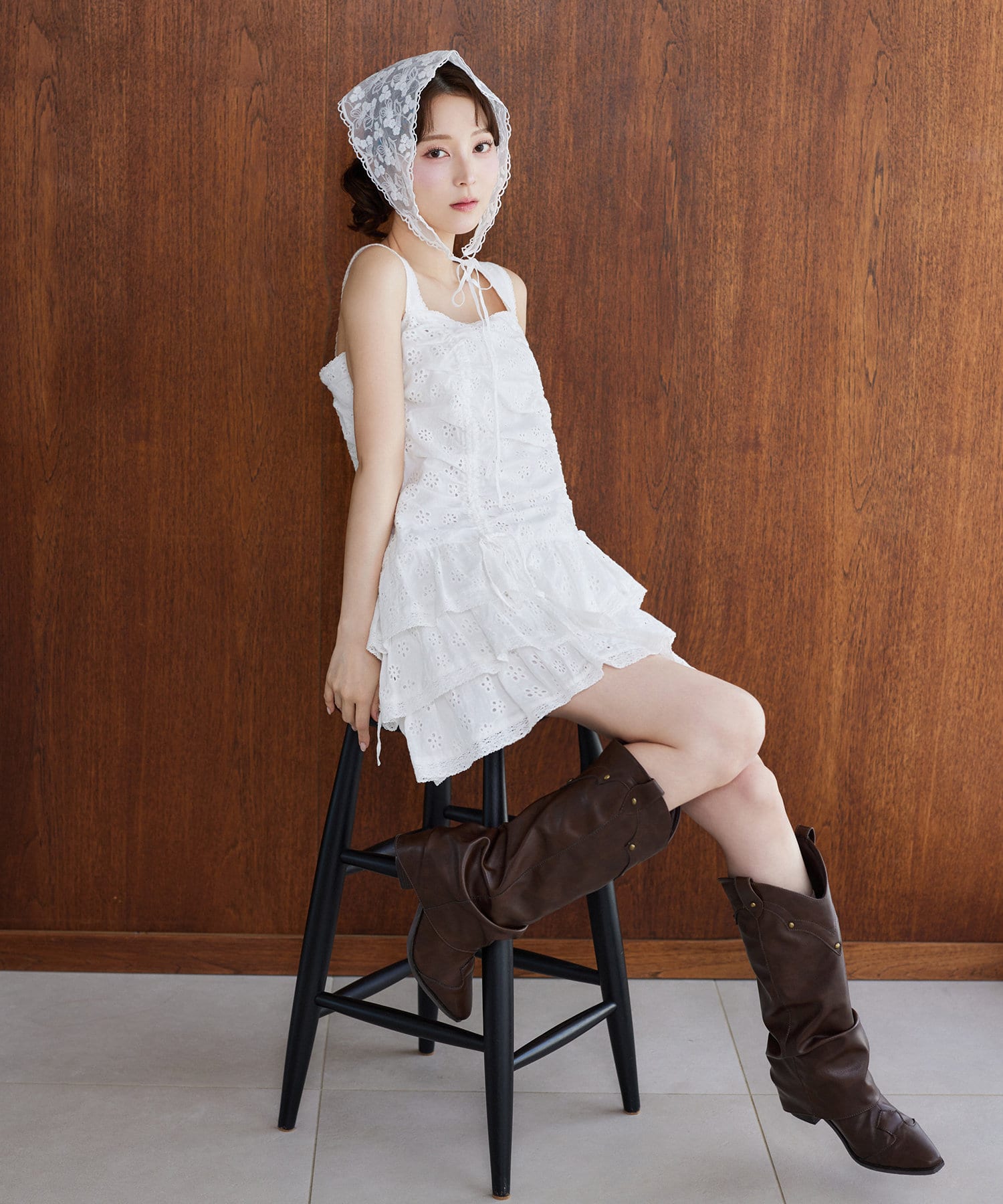 リボンミニワンピース one after another NICE CLAUP one after another NICE CLAUP/【one after another】肩リボン