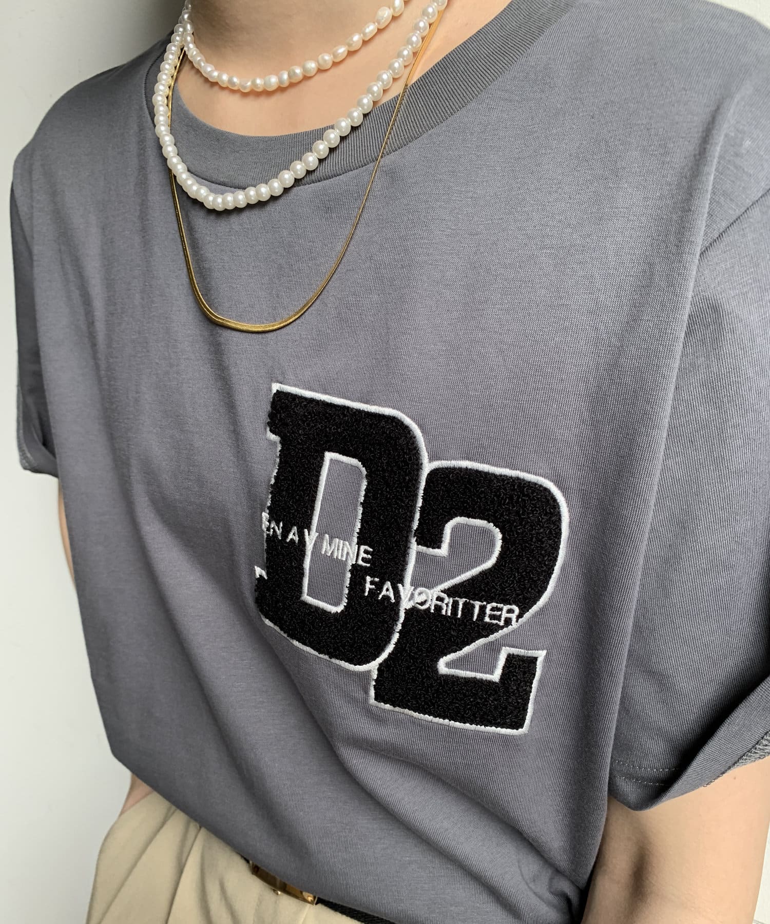 DOUDOU(ドゥドゥ) サガラ刺繍D2ワッペンTEE