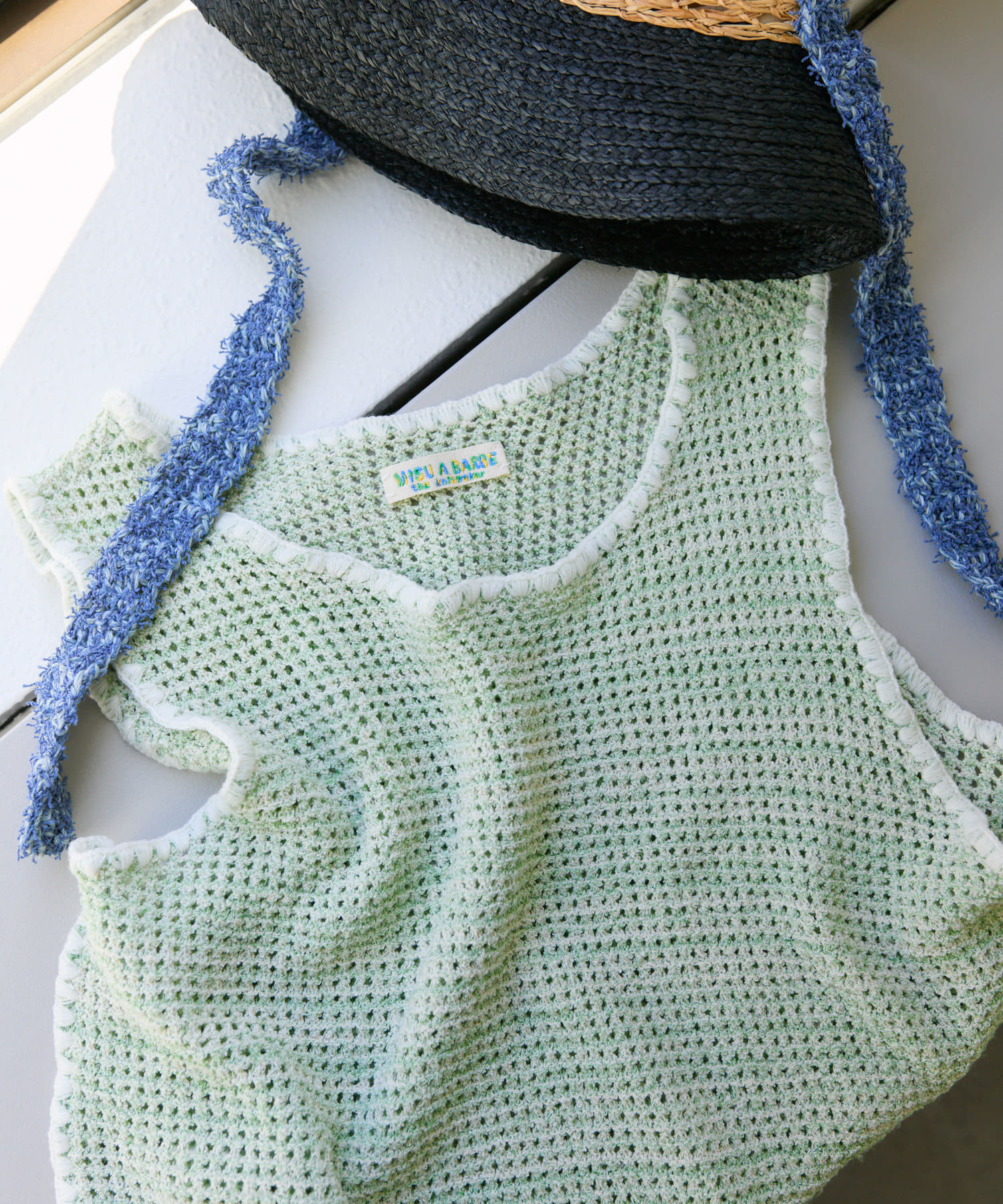ear PAPILLONNER(イア パピヨネ) 【MISU A BARBE(ミスアバルブ）】FLAT VEST/ニットベスト・ビスチェ