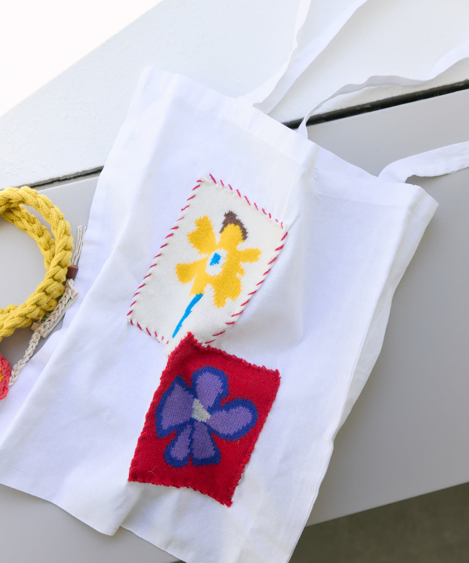 ear PAPILLONNER(イア パピヨネ) 【MISU A BARBE(ミスアバルブ）】FLOWERING COTTON BAG/コットントートバッグ