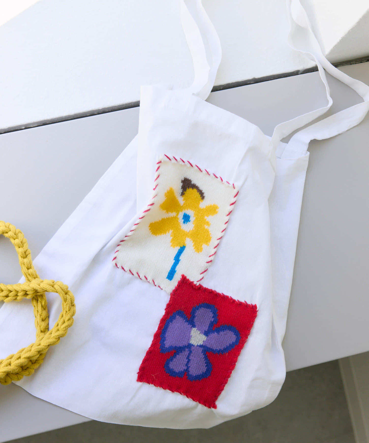ear PAPILLONNER(イア パピヨネ) 【MISU A BARBE(ミスアバルブ）】FLOWERING COTTON BAG/コットントートバッグ
