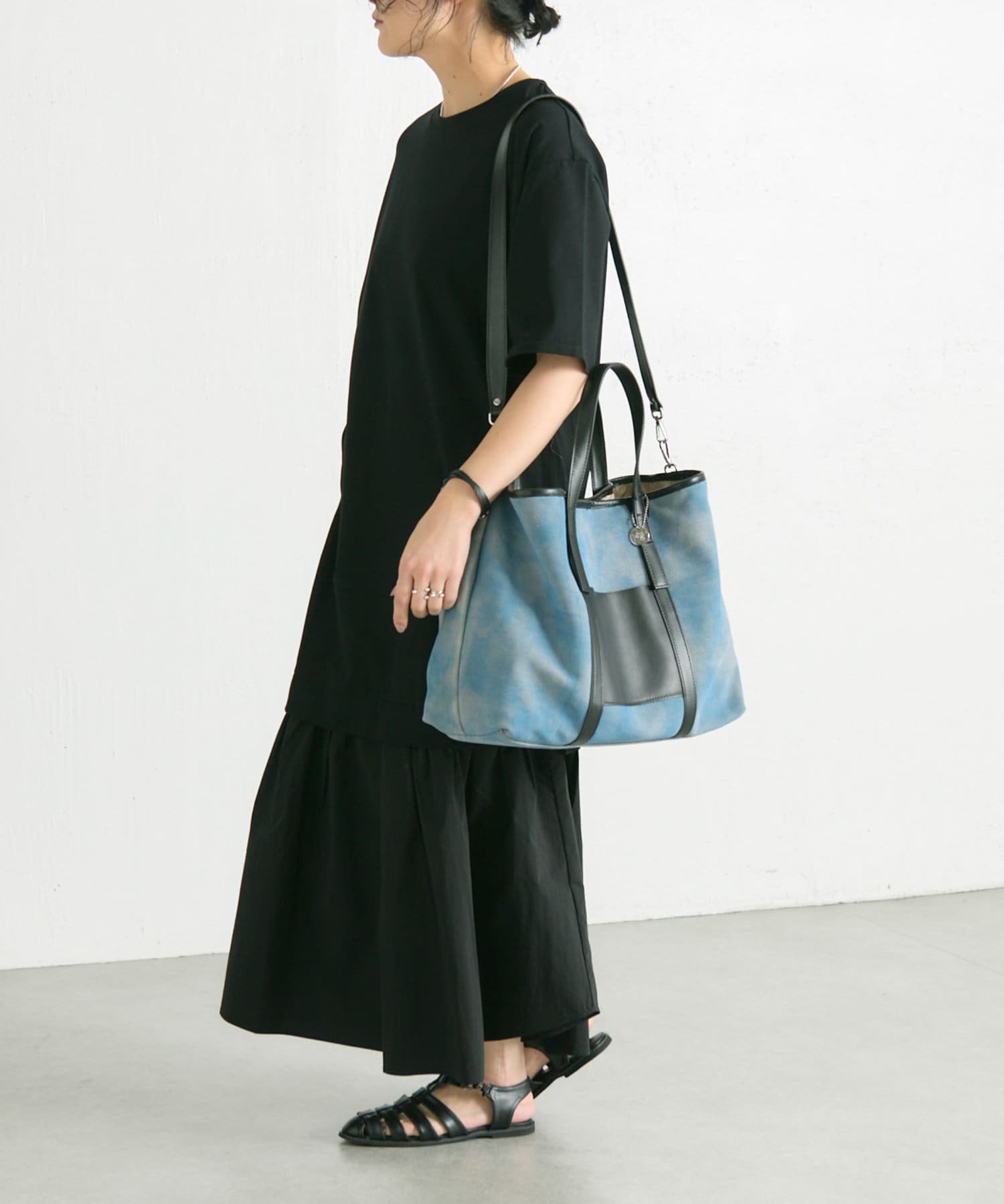 ear PAPILLONNER(イア パピヨネ) 【LAURA DI MAGGIO（ラウラ ディマッジオ）】《牛革》JEANS LEATHER TOTE/ジーンズレザートートバッグ