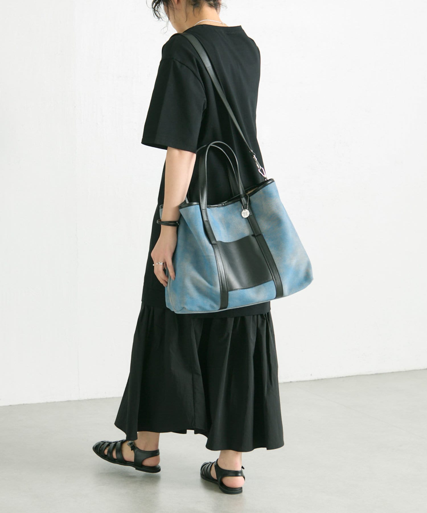 ear PAPILLONNER(イア パピヨネ) 【LAURA DI MAGGIO（ラウラ ディマッジオ）】《牛革》JEANS LEATHER TOTE/ジーンズレザートートバッグ