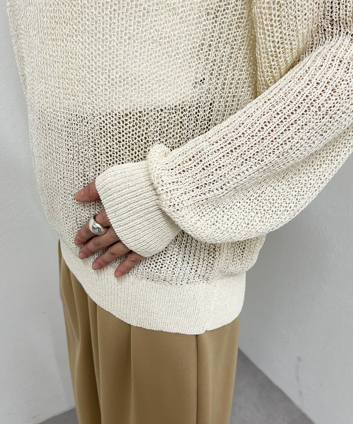 OUTLET(アウトレット) 【SHENERY】和紙混ニットプルオーバー