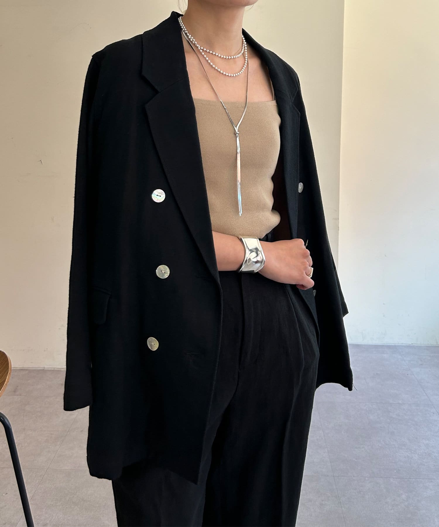 OUTLET(アウトレット) 【SHENERY】リネンダブルジャケット