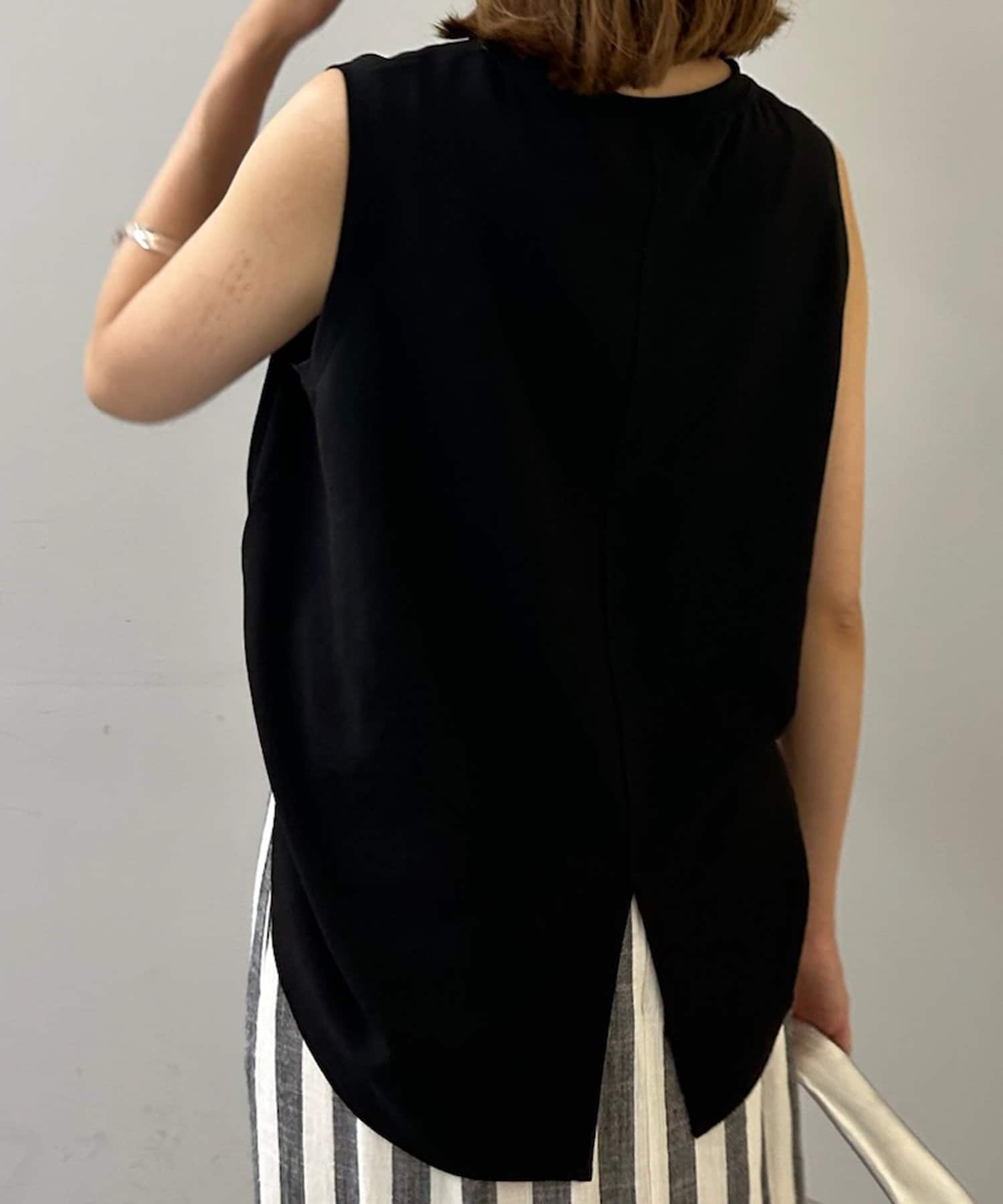 OUTLET(アウトレット) 【SHENERY】ストレッチシフォンノースリーブブラウス