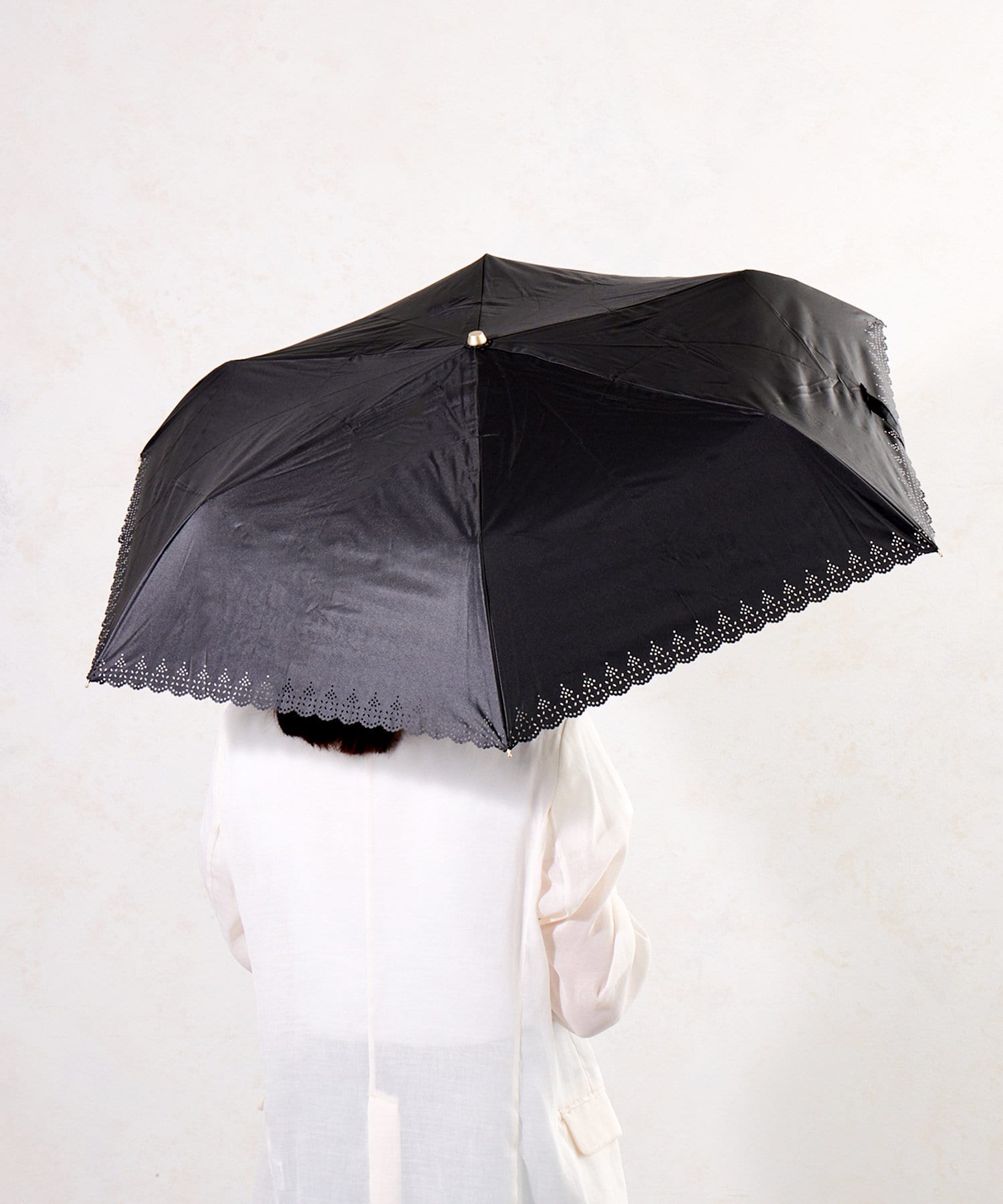 3COINS(スリーコインズ) 晴雨兼用折傘フチヒートカット