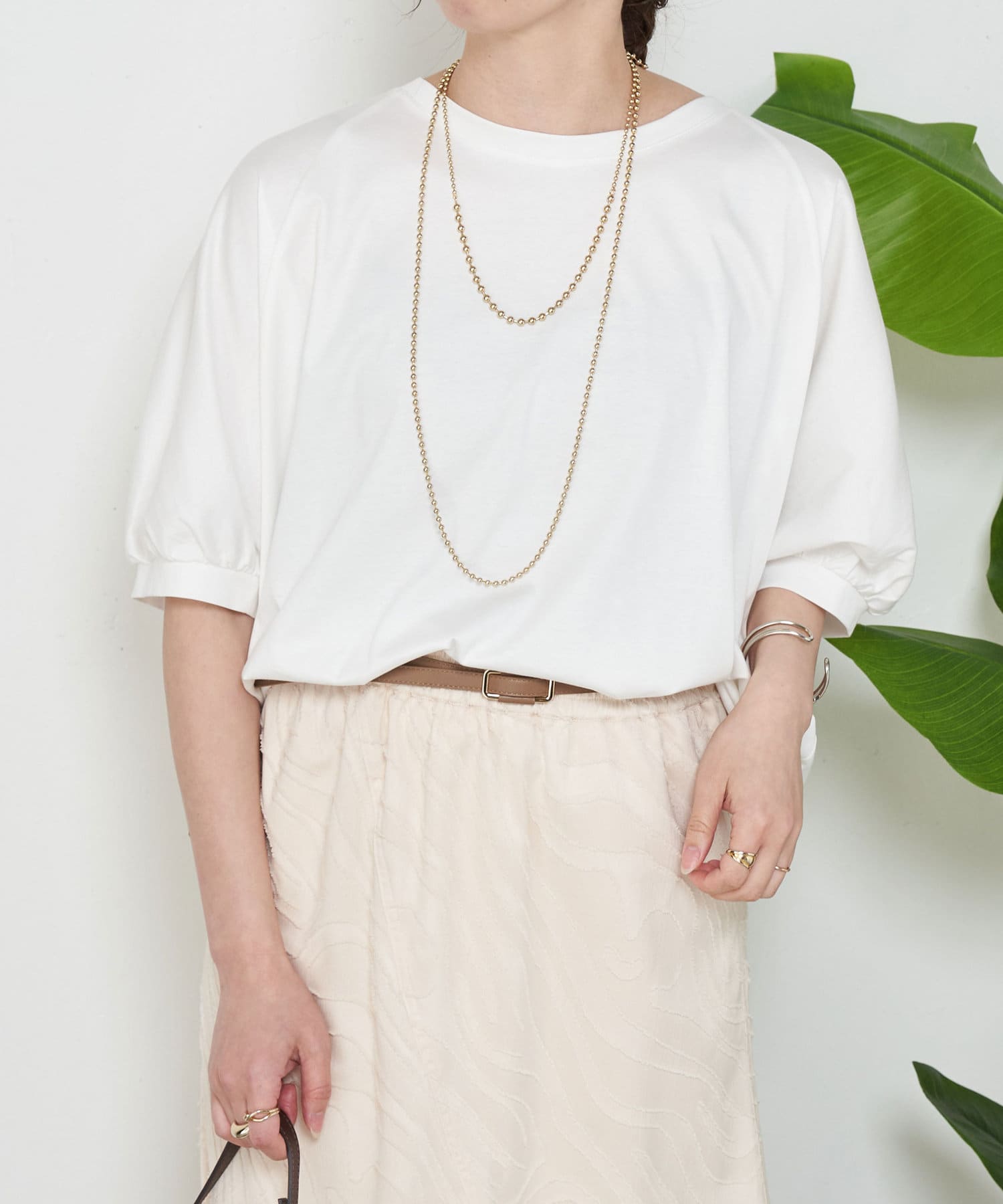 Jena　espace merveilleux(ジェナ　エスパスメルヴェイユ) バックリボンギャザーカットソー