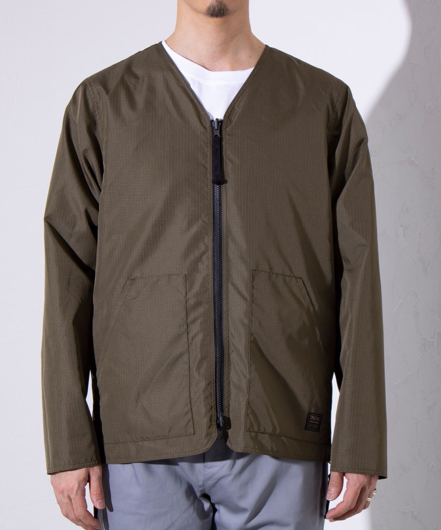 FREDY & GLOSTER(フレディ アンド グロスター) 【TAION】ミリタリー Ripstop リバーシブルVネックZipカーディガン