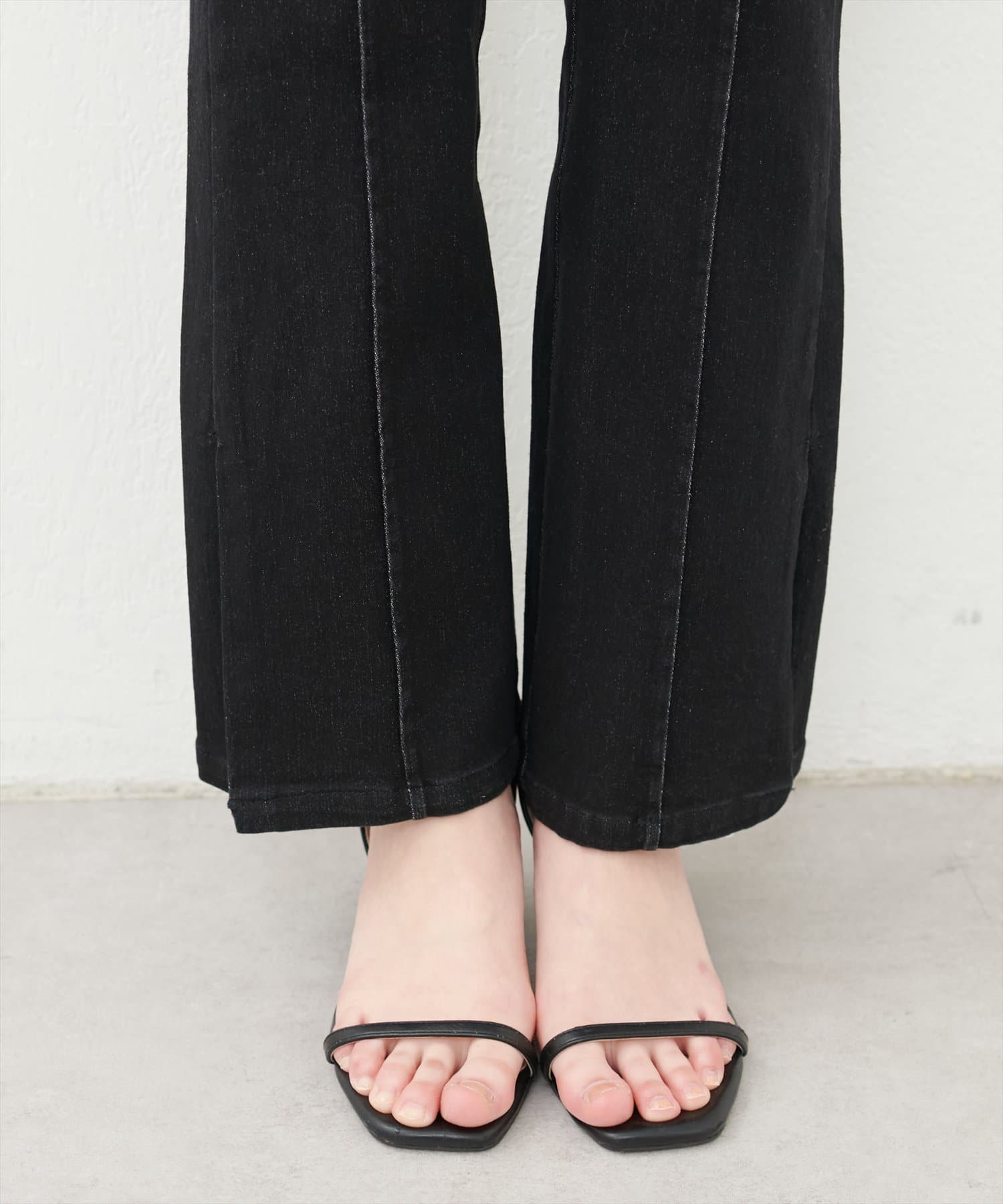 natural couture(ナチュラルクチュール) 【WEB限定】スーパーストレッチスリット付きパンツ