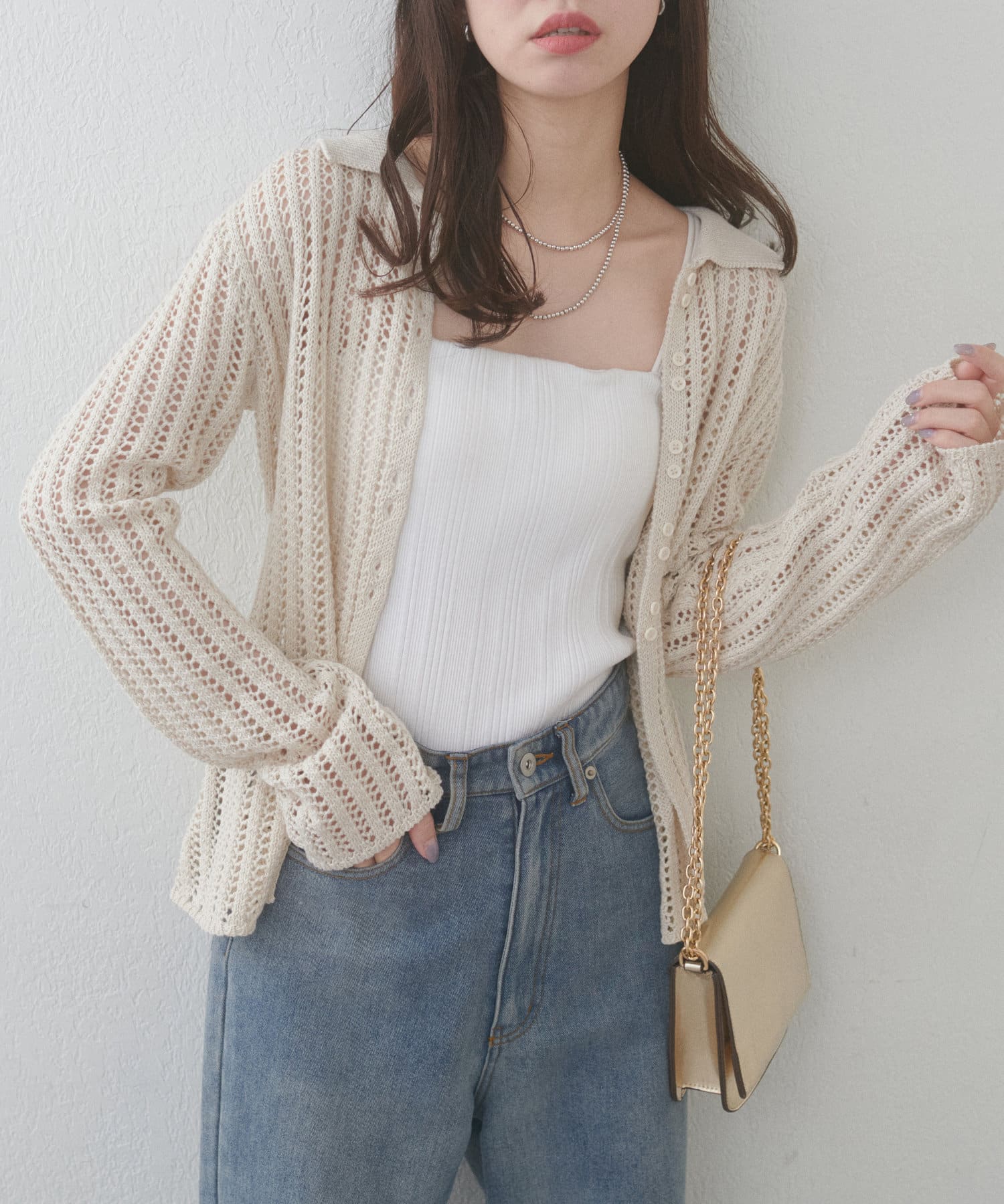 きれいめニットミドル丈カーディガン | natural couture