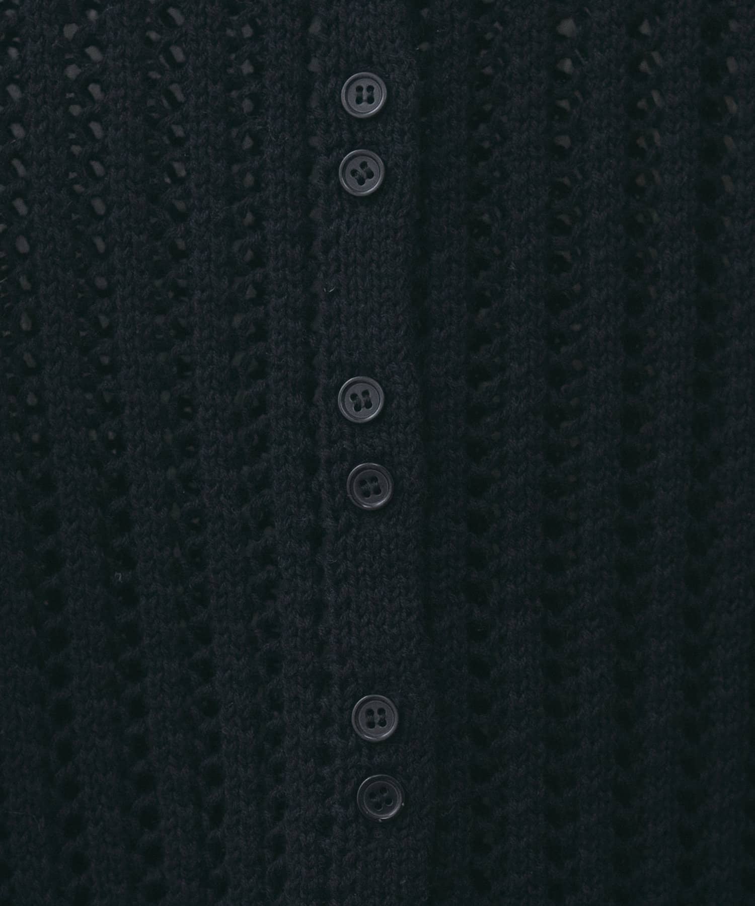 natural couture(ナチュラルクチュール) 【WEB限定】メッシュ編み衿付きニットカーディガン