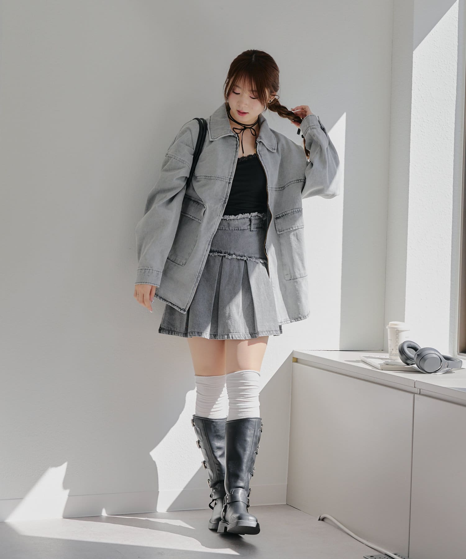 NICE CLAUP / OLIVE des OLIVE OUTLET(ナイスクラップ  / オリーブ デ オリーブ アウトレット) 【春の始まりはデニムから！】【MARCHES】デニムＺＩＰブルゾン
