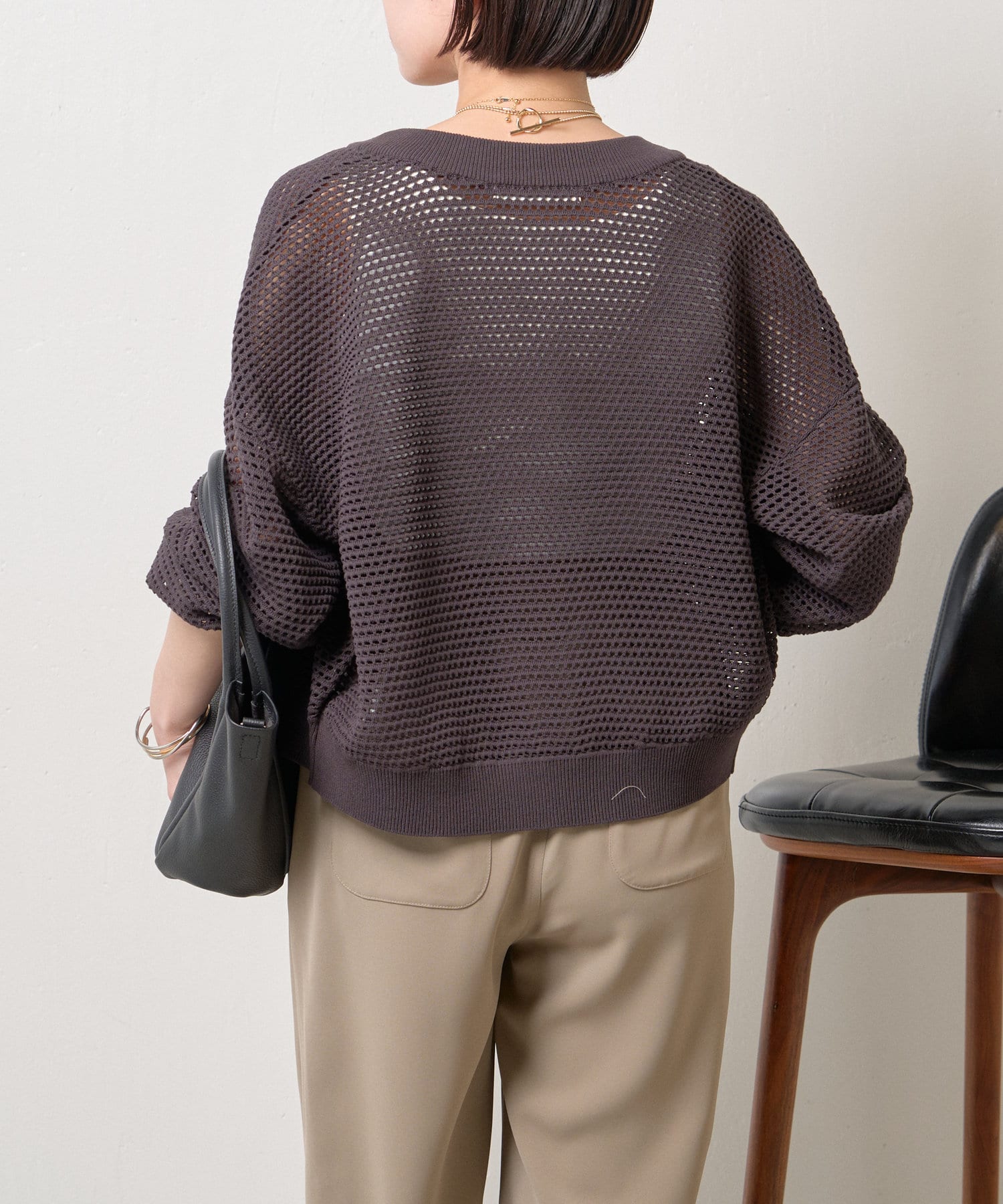 Jena　espace merveilleux(ジェナ　エスパスメルヴェイユ) メッシュニットブルゾン