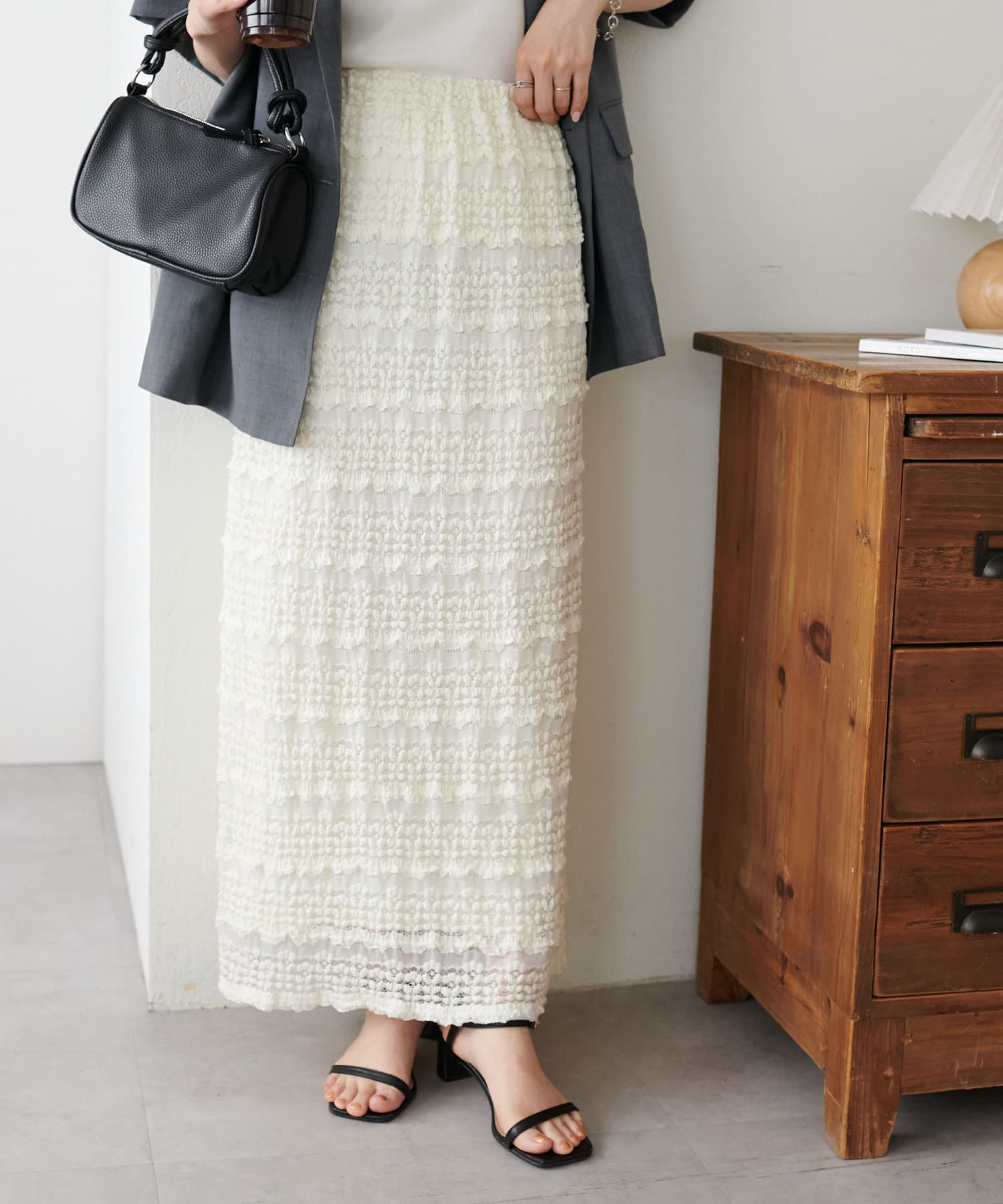 Discoat】生地ジャガードナロースカート | OUTLET(アウトレット