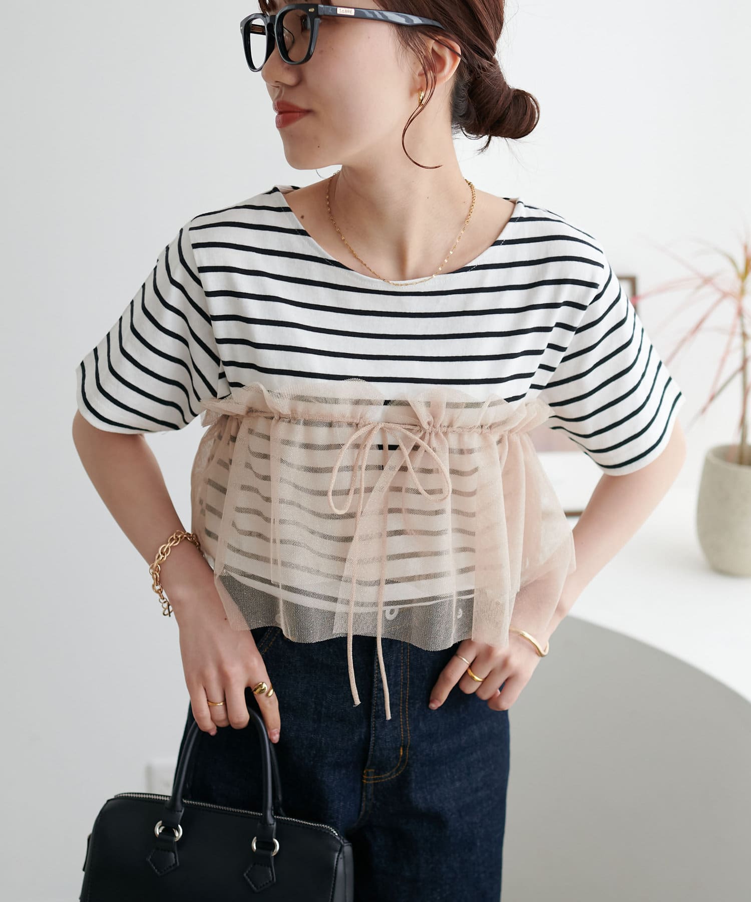 OUTLET(アウトレット) 【Discoat】ラメチュールセットTシャツ