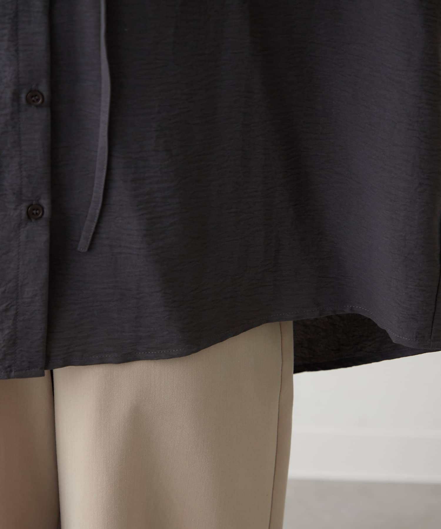 Remind me and forever(リマインドミーアンドフォーエバー) 体型カバーにも◎、スキッパー2枚袖ブラウス