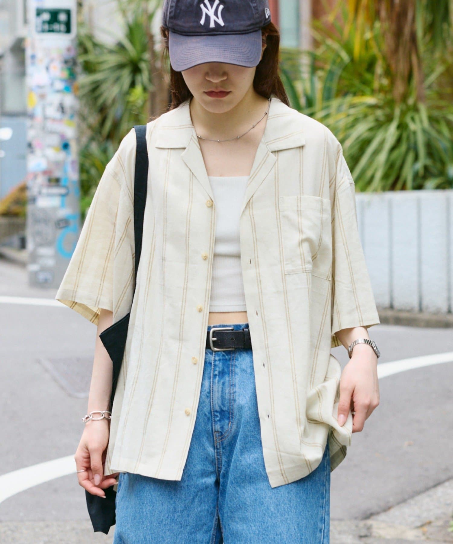 清涼感ある着心地×洒落感◎リネンレーヨンオープンカラー半袖シャツ■デザインリラックスと洒落感を両立してくれるディテール。夏の装いを軽やかに、そしてスタイリッシュに彩るオープンカラーシャツが新登場。こだ