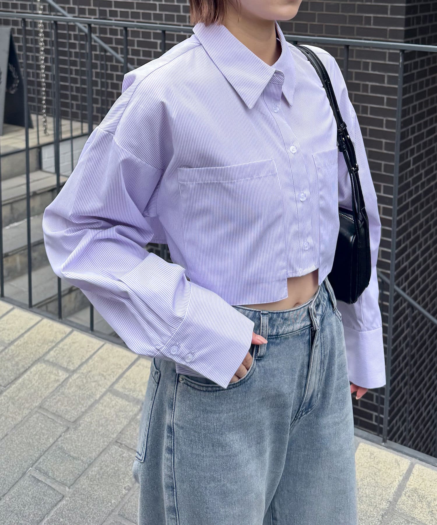mline]クロップドショートシャツ | mline(エムライン)レディース