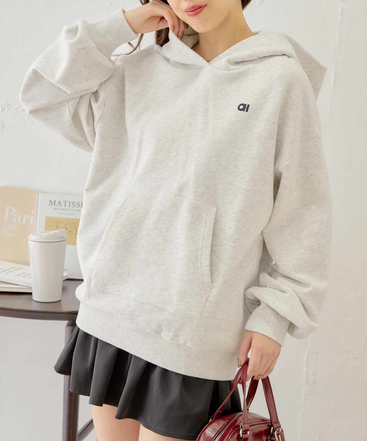 OUTLET(アウトレット) レディース 【Chico】ルーズロゴフードスウェット エクリュ