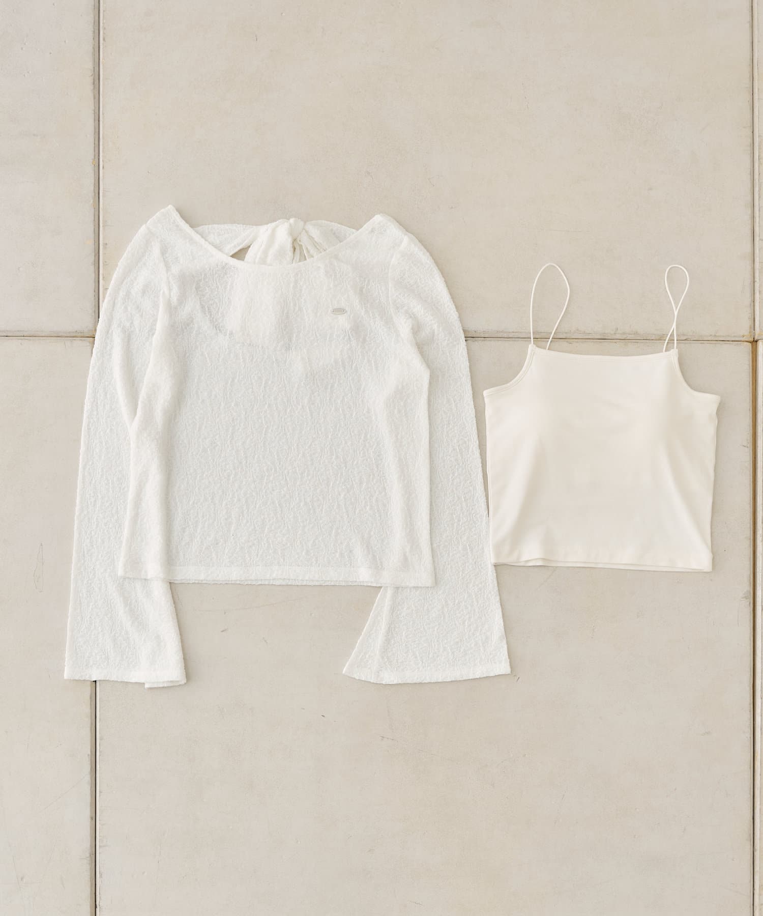 OUTLET(アウトレット) 【Chico】ベアキャミ＋バックリボントップスセット