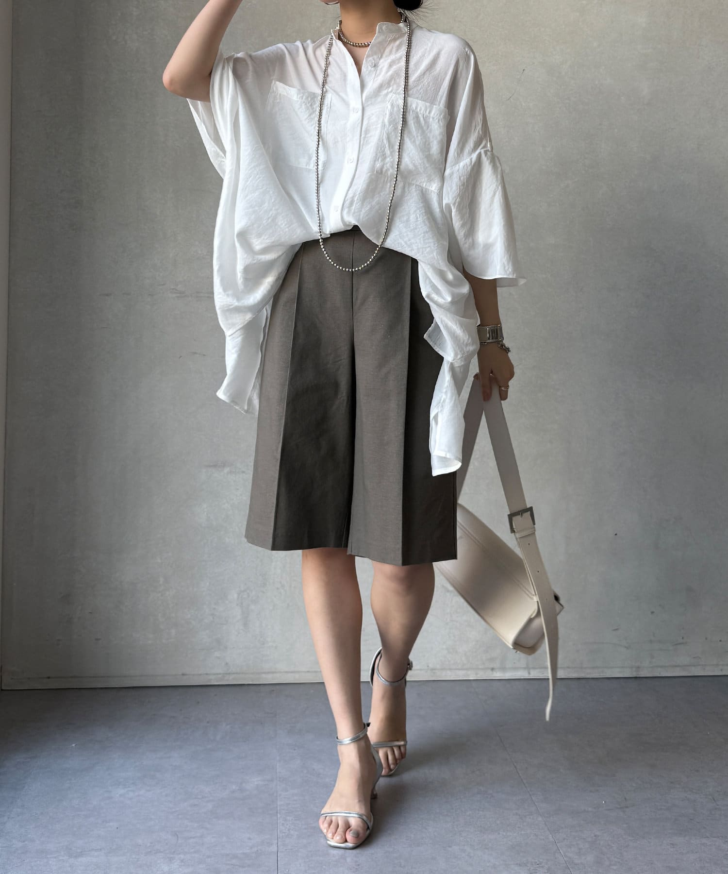 DOCKERS×MALBON ハーフパンツ 麻パンツ アクアブルー サイズS