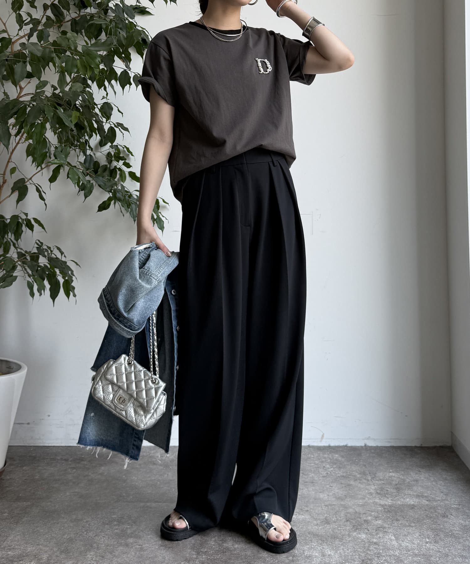 美品☆ DouDou ハイウエストパンツ ブラック ラップパンツ | DOUDOU(ドゥドゥ)レディース | PAL CLOSET(パル