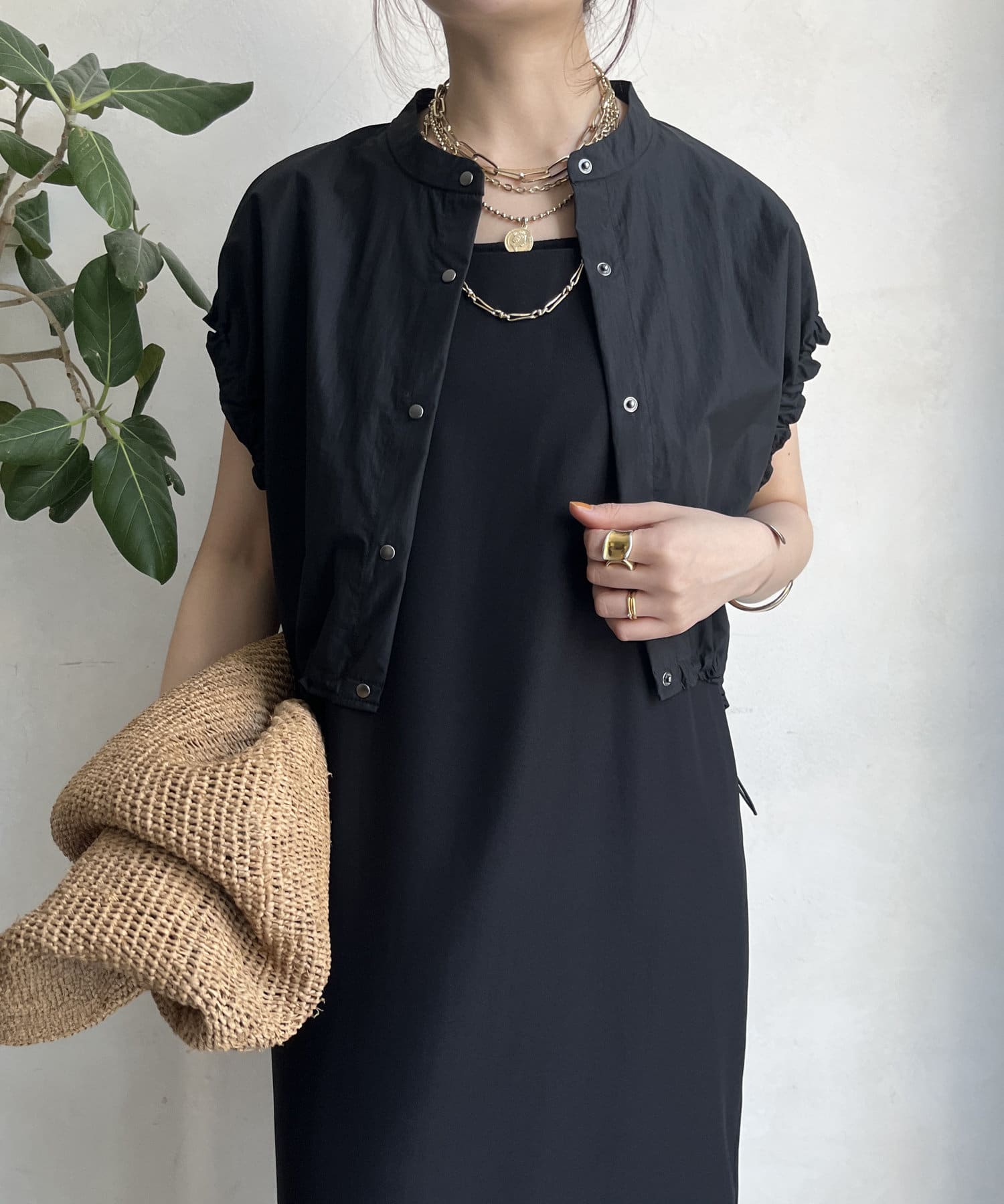 DOUDOU(ドゥドゥ) 【WEB限定】ショートスナップシャツベスト