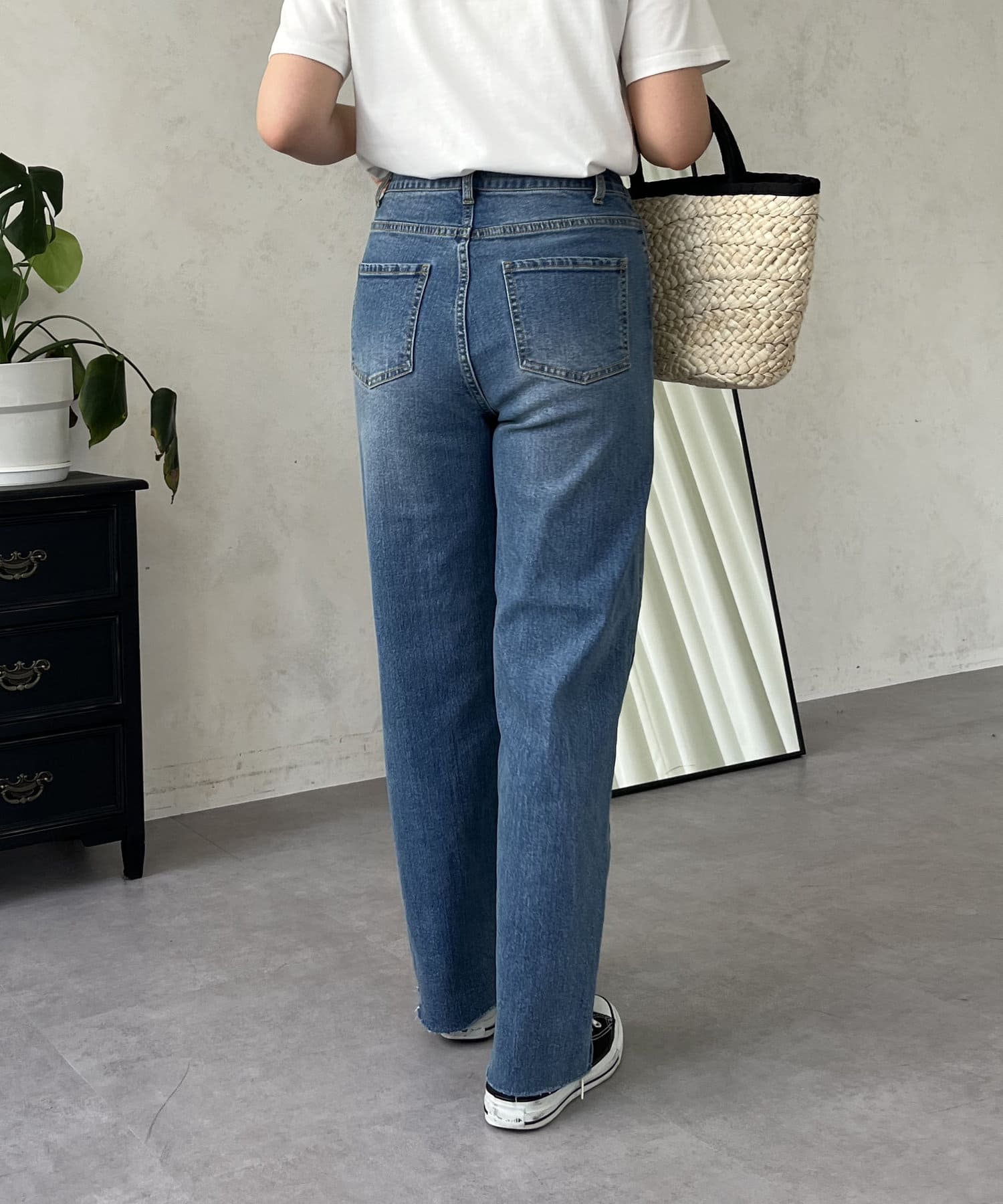 prose verse(プロズヴェール) 【MOMO】ストレッチスリムストレートデニム