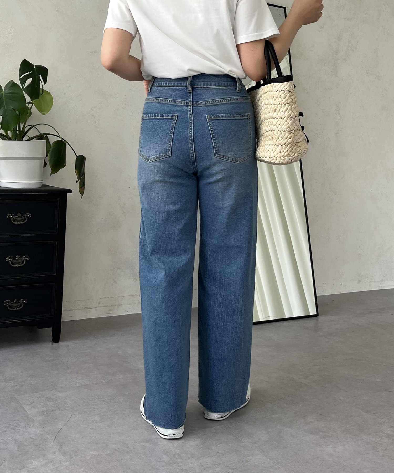 prose verse(プロズヴェール) 【MOMO】ストレッチスリムストレートデニム