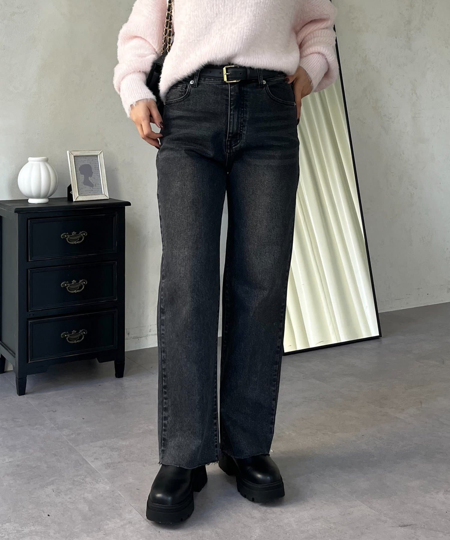 prose verse(プロズヴェール) 【MOMO】ストレッチスリムストレートデニム