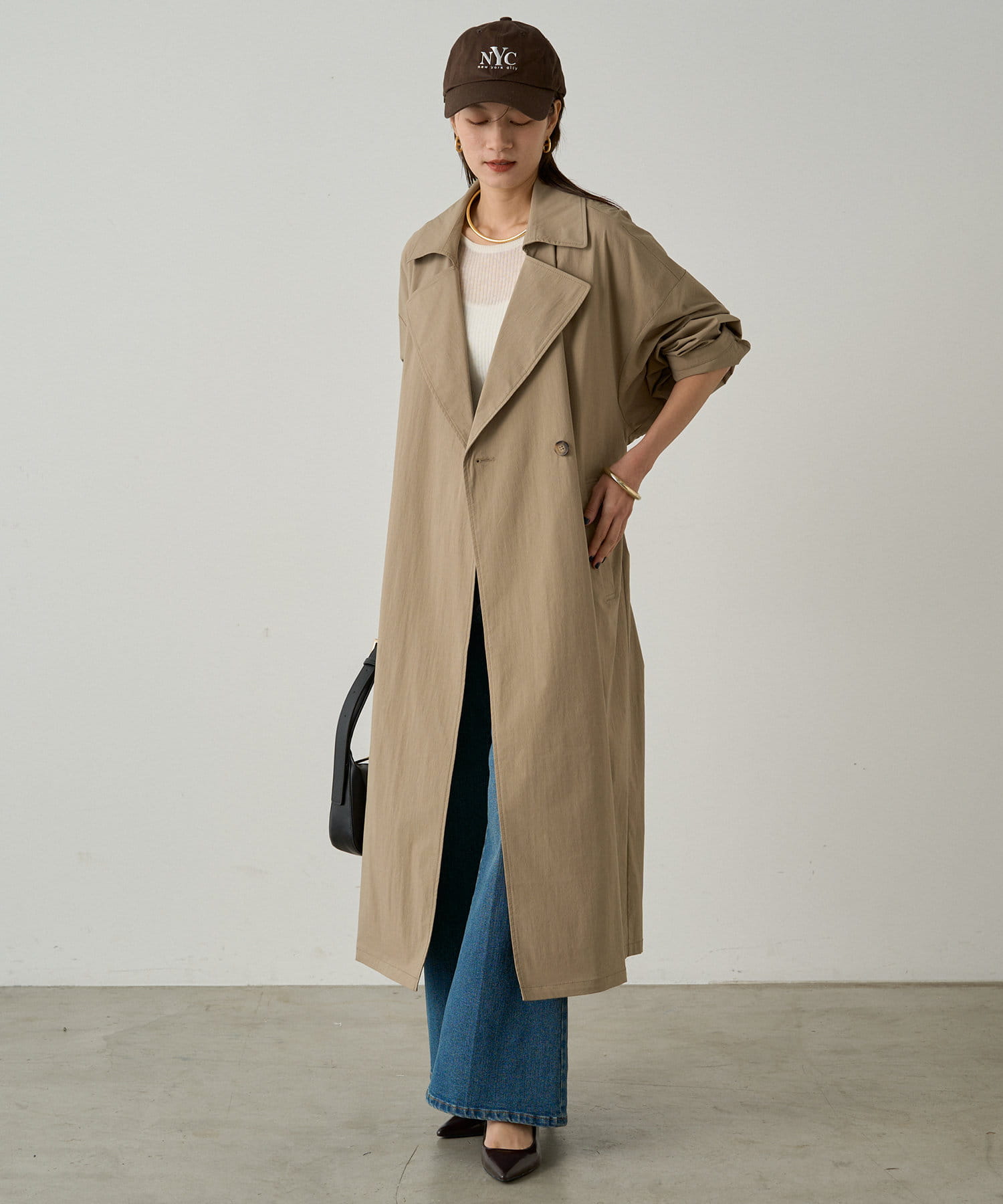 新品　Loungedress（ラウンジドレス）ワッシャータフタトレンチコート Loungedress】ワッシャータフタトレンチコート | OUTLET(アウトレット