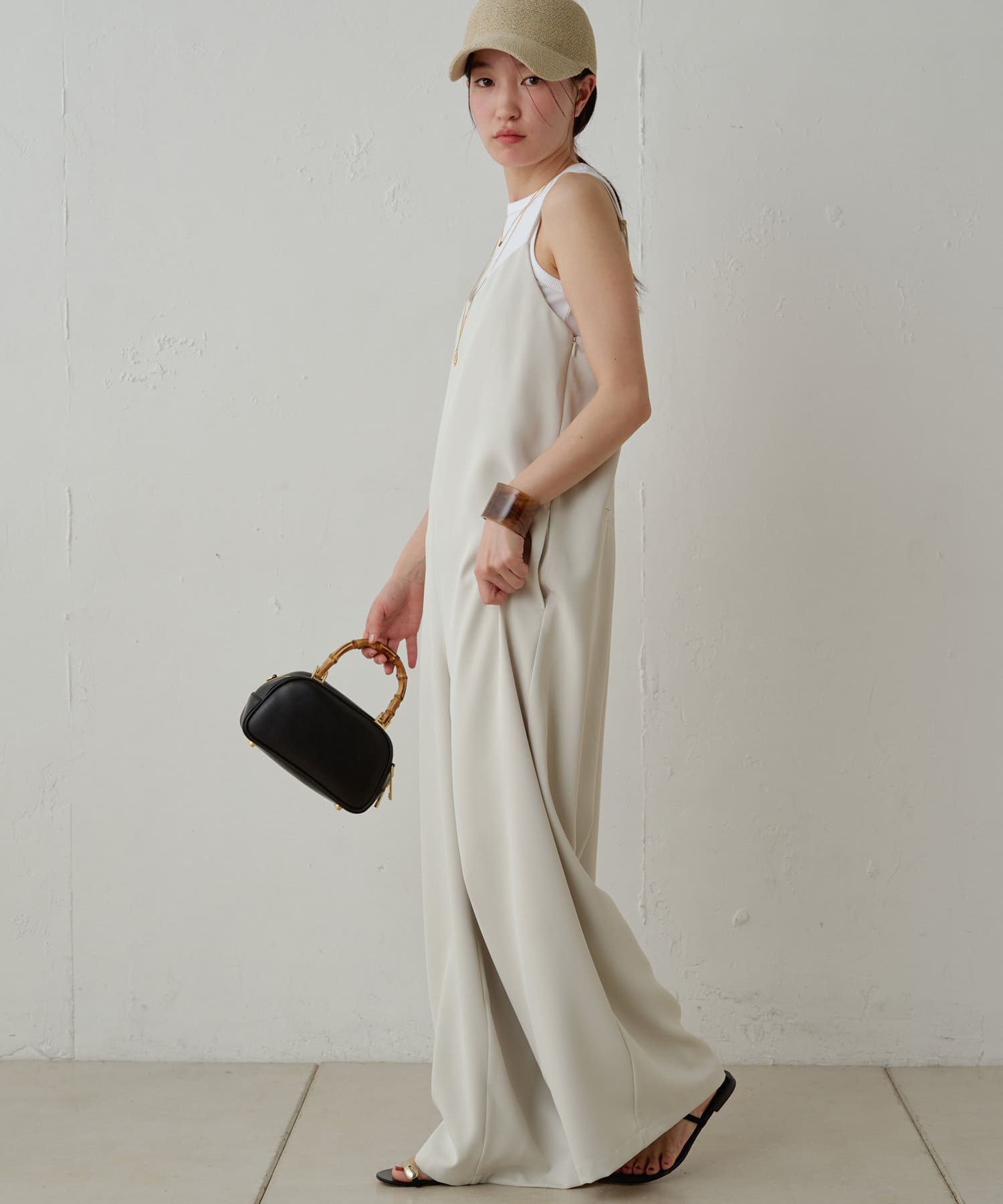 即日発送 M 新品 Loungedress キャミオールインワン アイボリー Loungedress】キャミオールインワン[品番：PALW0004673]｜PAL
