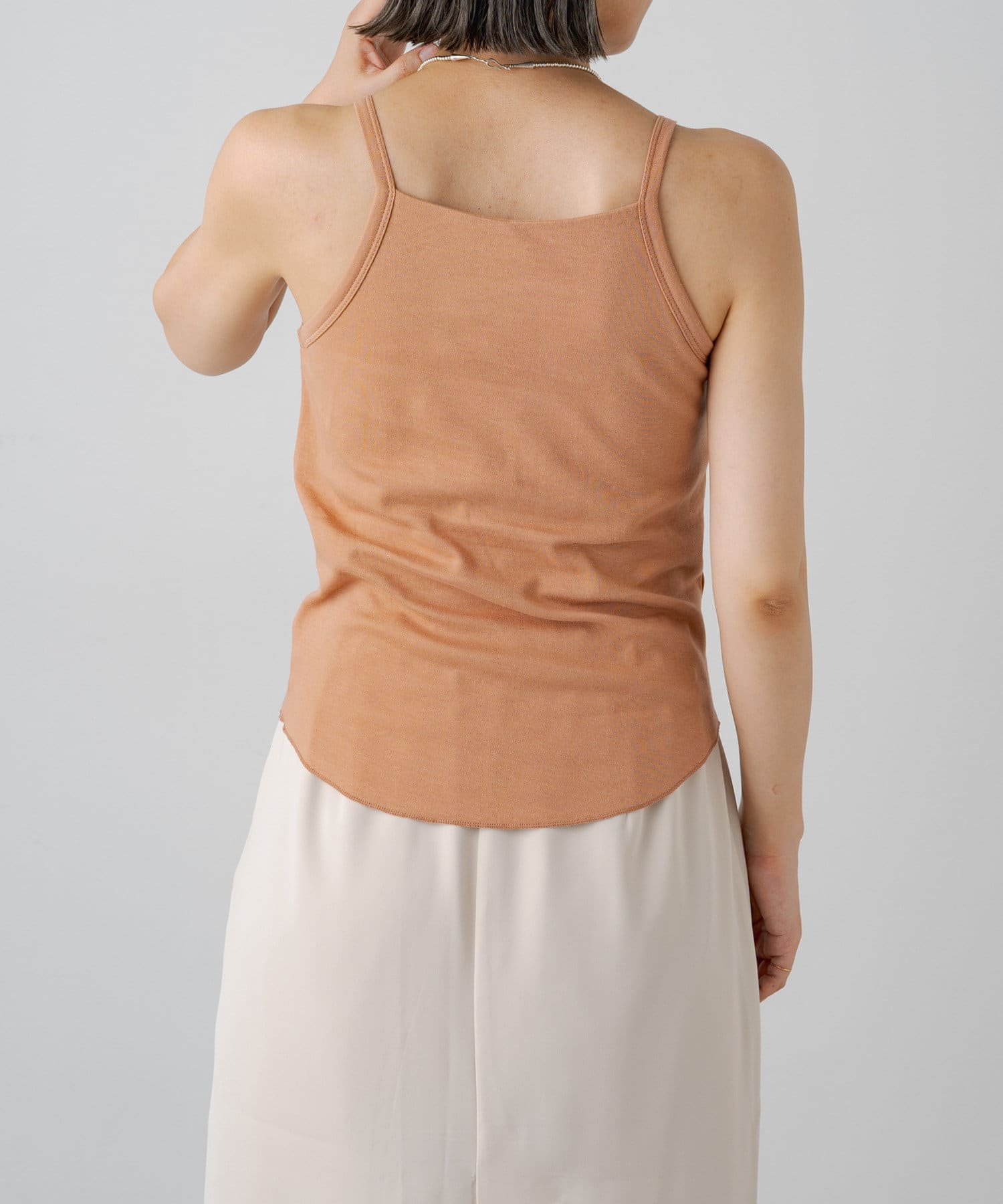 OUTLET(アウトレット) 【earthy_】【抗菌防臭】オーガニックコットンアメスリカップ付きキャミ