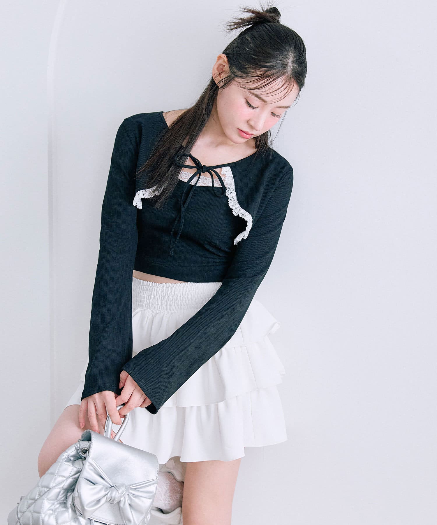 OLIVE des OLIVE(オリーブ デ オリーブ) 【セットアイテム】レースフリルボレロセット