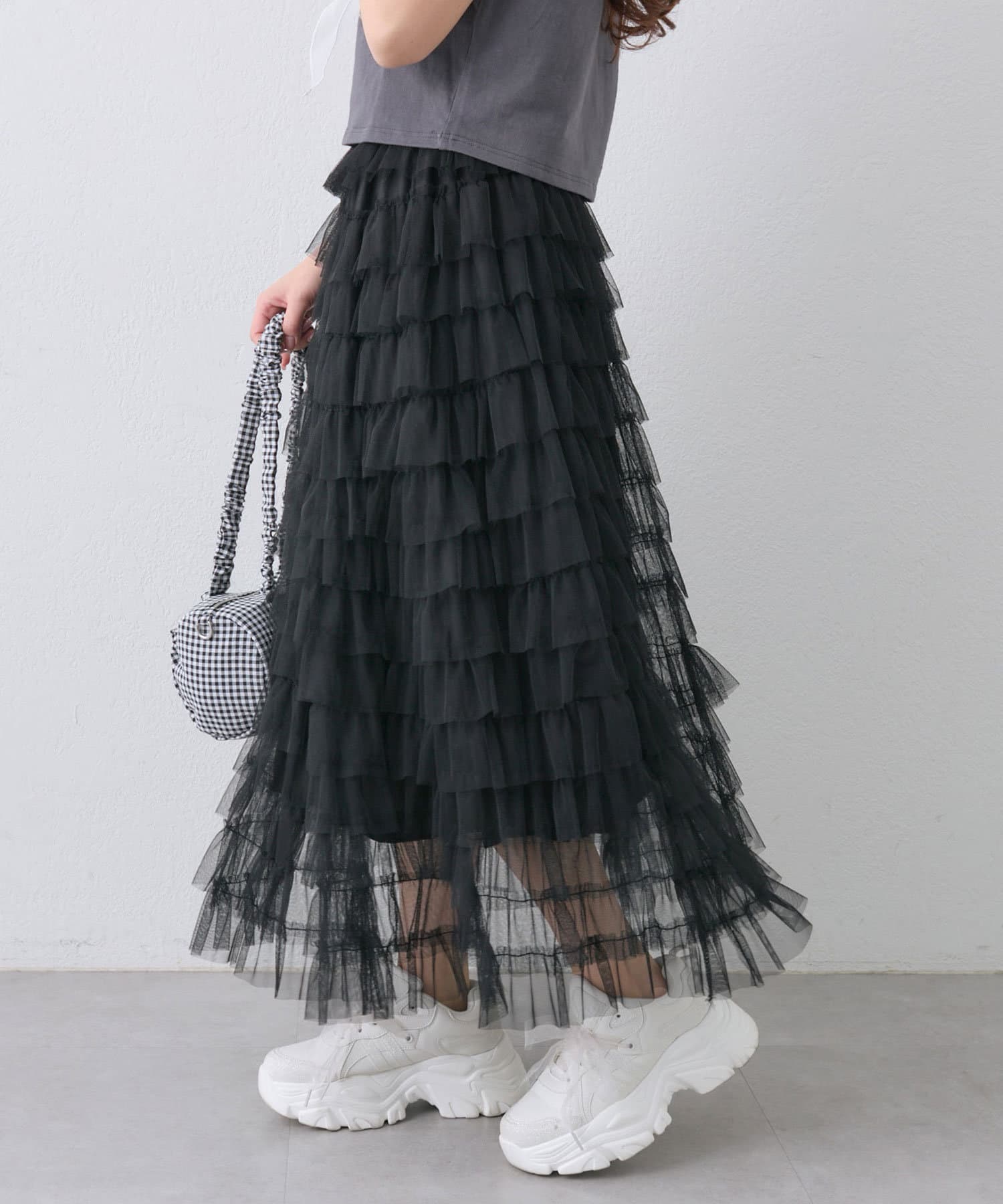 OLIVE des OLIVE(オリーブ デ オリーブ) メニーフリルチュールスカート