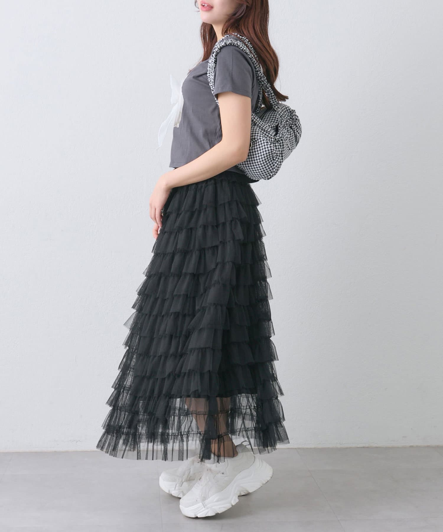 OLIVE des OLIVE(オリーブ デ オリーブ) メニーフリルチュールスカート