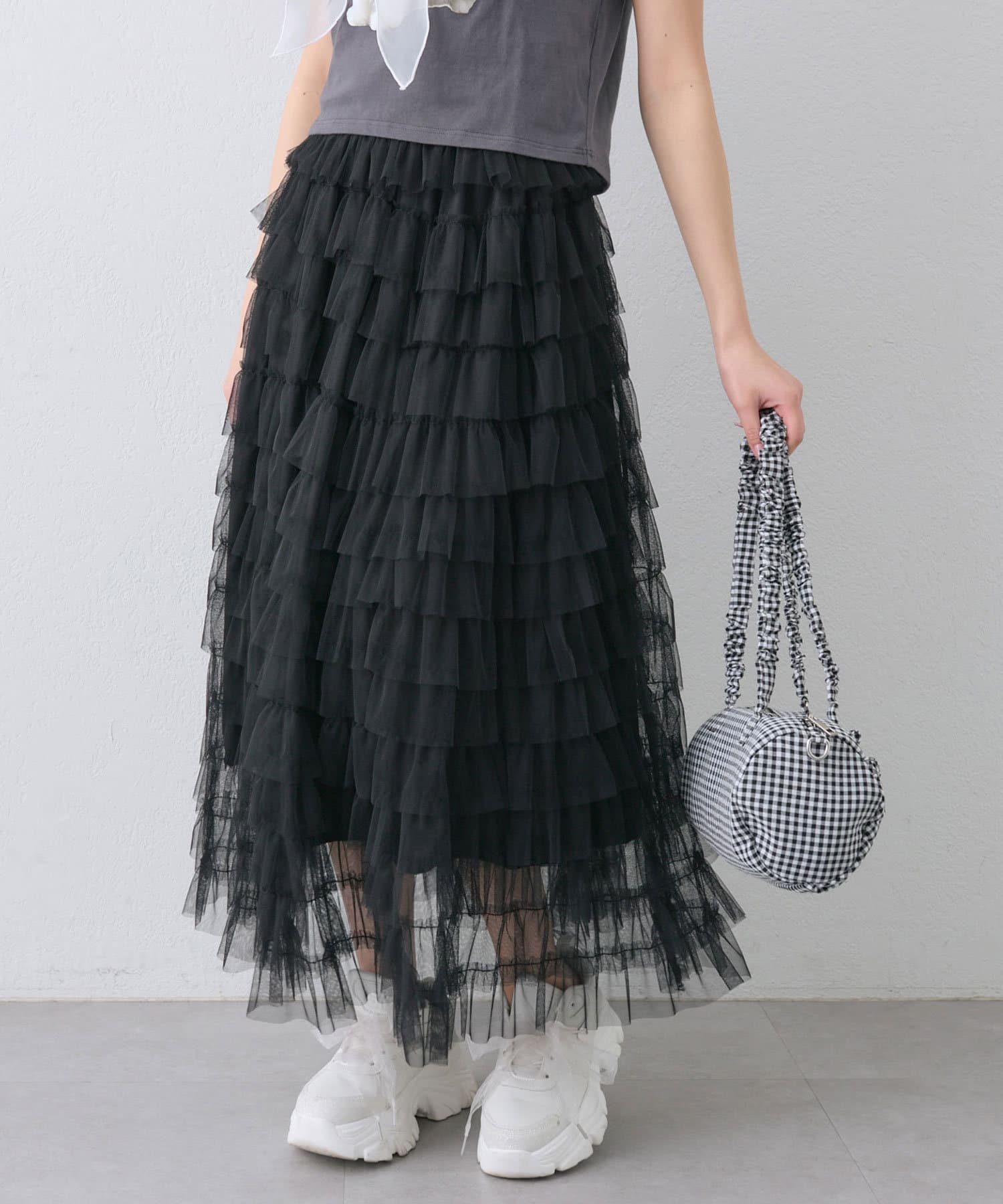 OLIVE des OLIVE(オリーブ デ オリーブ) メニーフリルチュールスカート